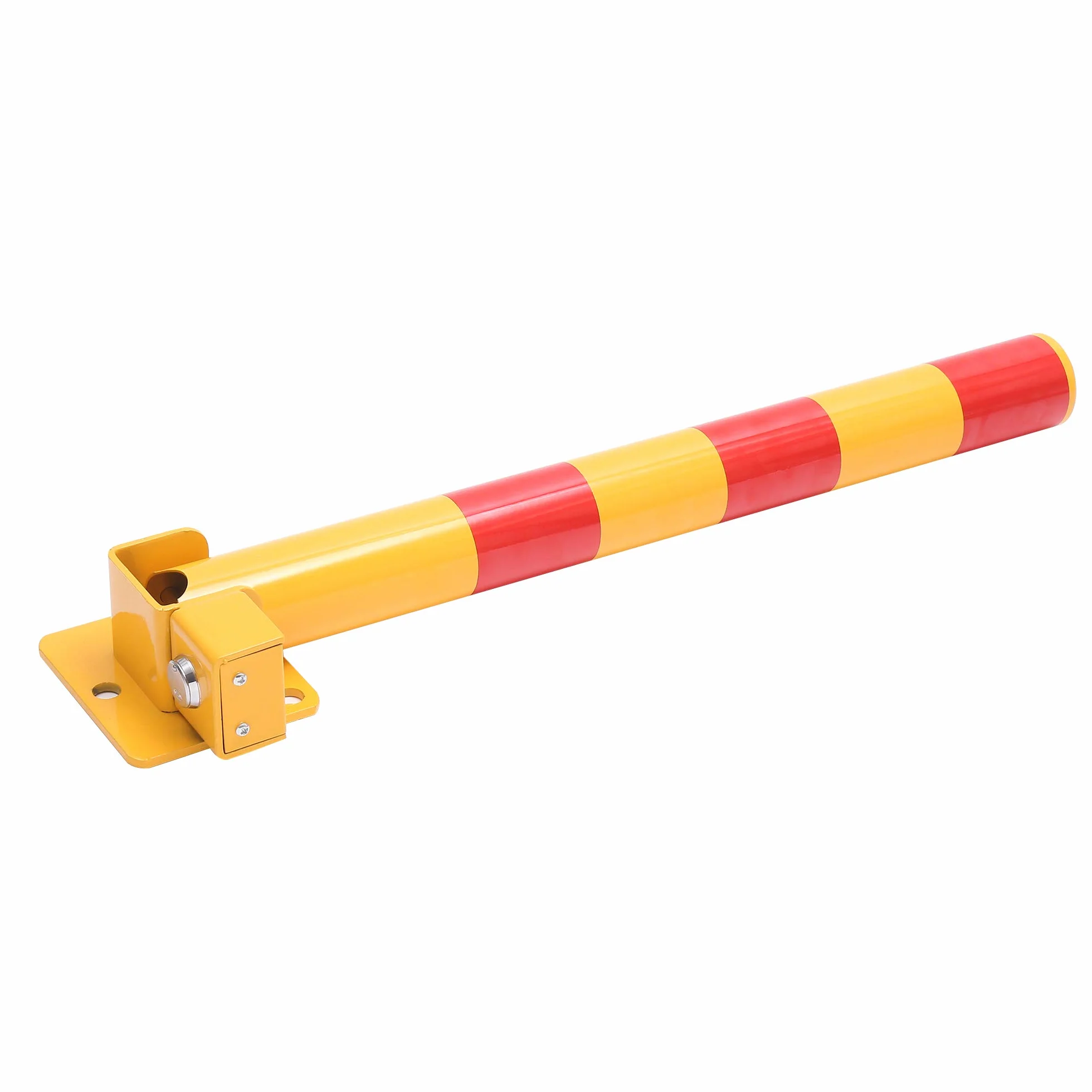 KATSU Bolardo de Bloqueo de Espacio para Estacionamiento de Automóviles Bloqueable Plegable Poste de Barrera de Parking de Coche, Amarilla y Roja, 60cm de Altura