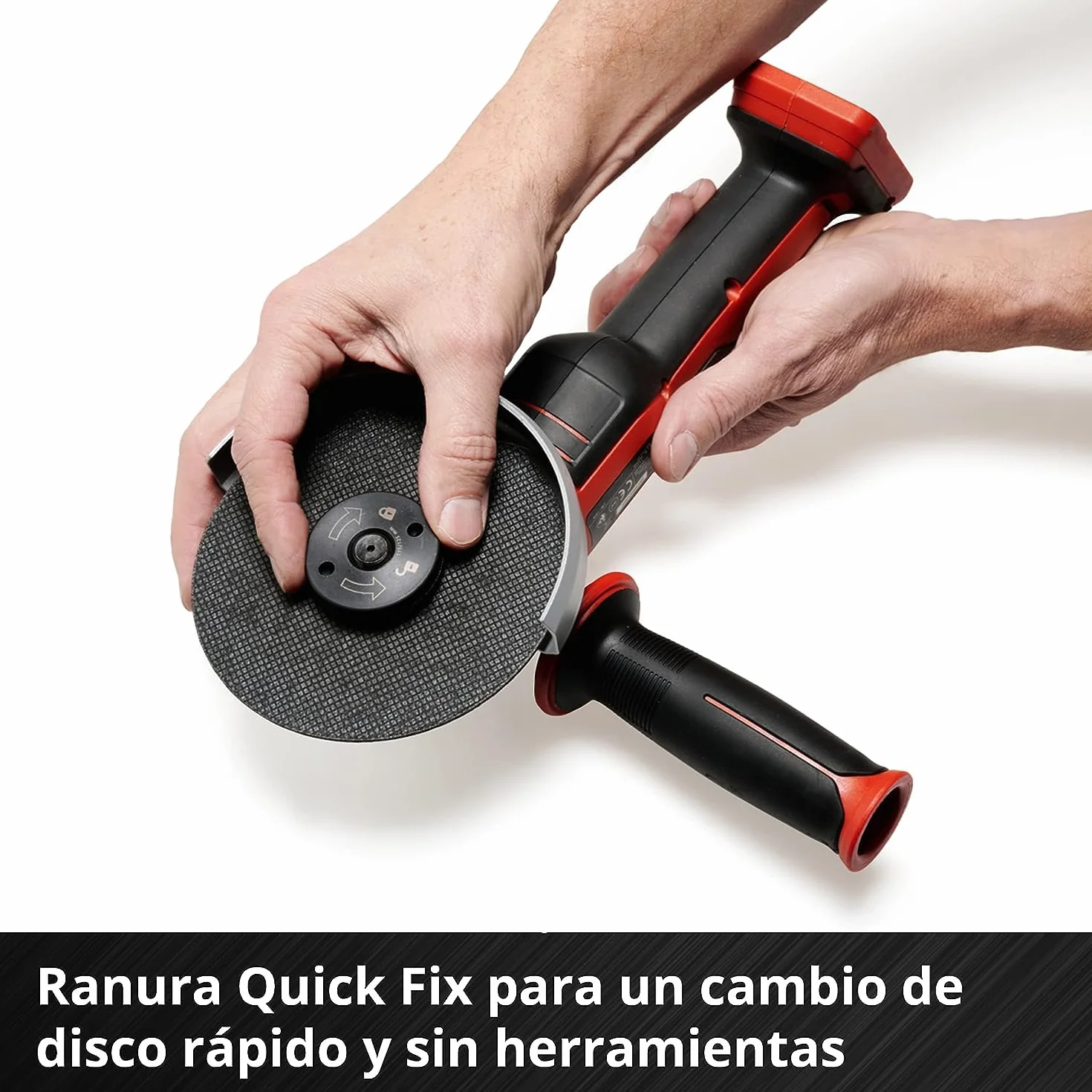 Einhell Amoladora angular con batería AXXIO 18/125 Q Li-Solo Power X-Change (18 V, 125 mm diámetro de disco, 33 mm profundidad de corte, Brushless, Quick-Fix-Nut, sin disco, sin batería)