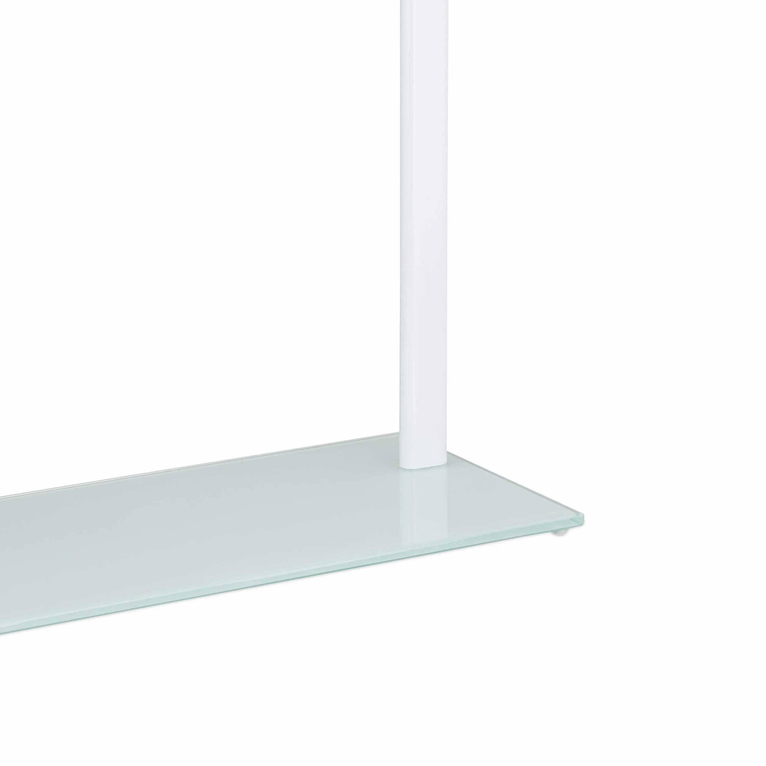 Relaxdays Toallero de Pie con 3 Barras, Metal Cromado-Cristal Esmerilado, Blanco-Plateado, 80x45x20 cm