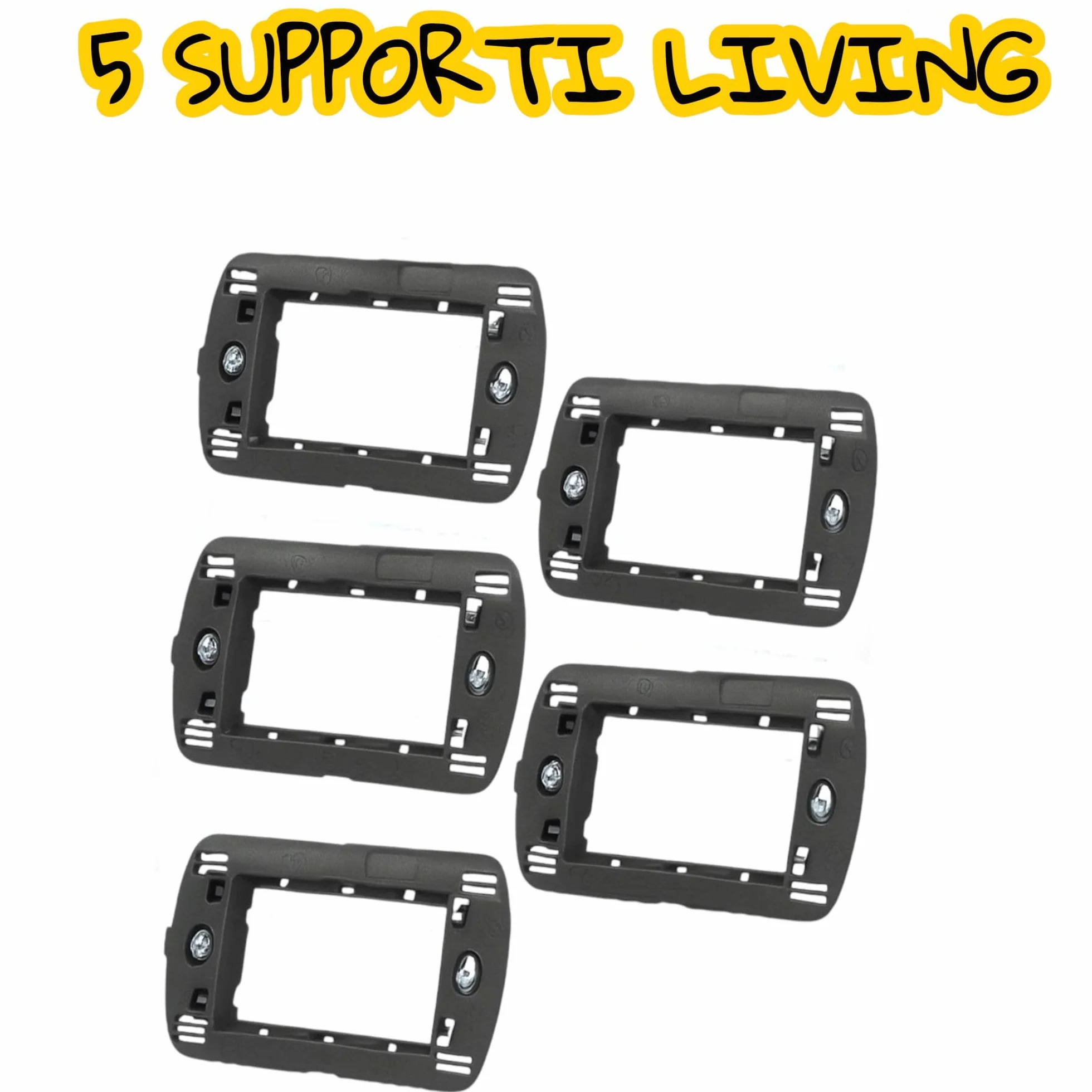 Topolenashop Juego de 5 soportes compatibles Bticino Living International y Living Light marco universal placas interruptores