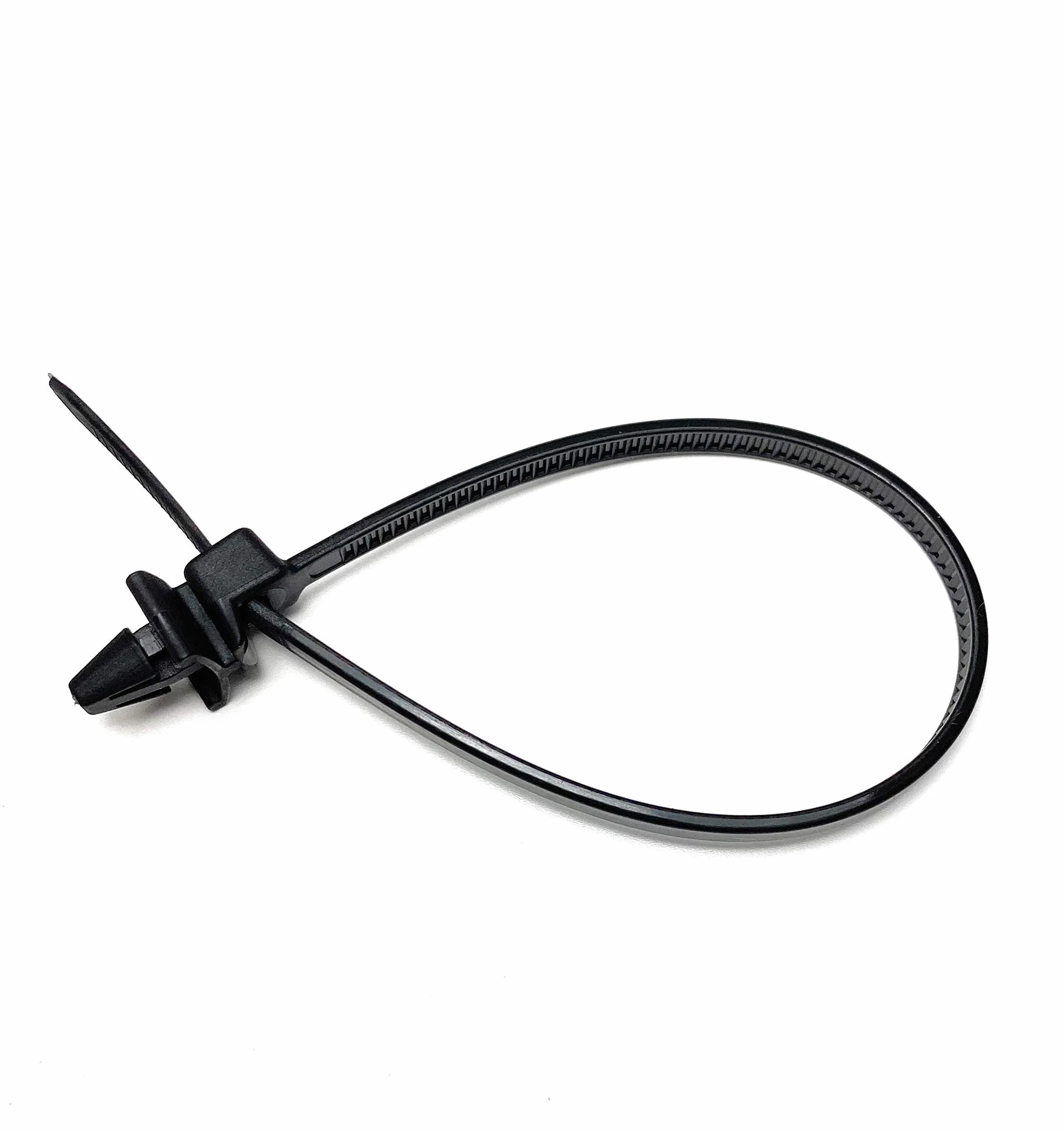 Bridas de cable aladas de montaje a presión/Bridas de nailon para chasis de coche con fijación, negro (50, 4,8mm x 100mm)