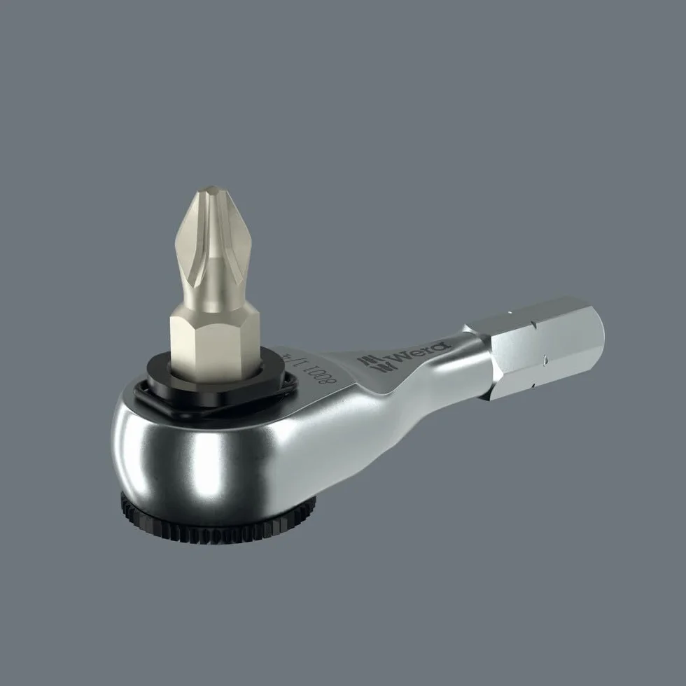 Wera 8011 Carraca de puntas Zyklop Mini 4, 1/4", 1/4" x 50 mm | herramientas manuales para bicicleta