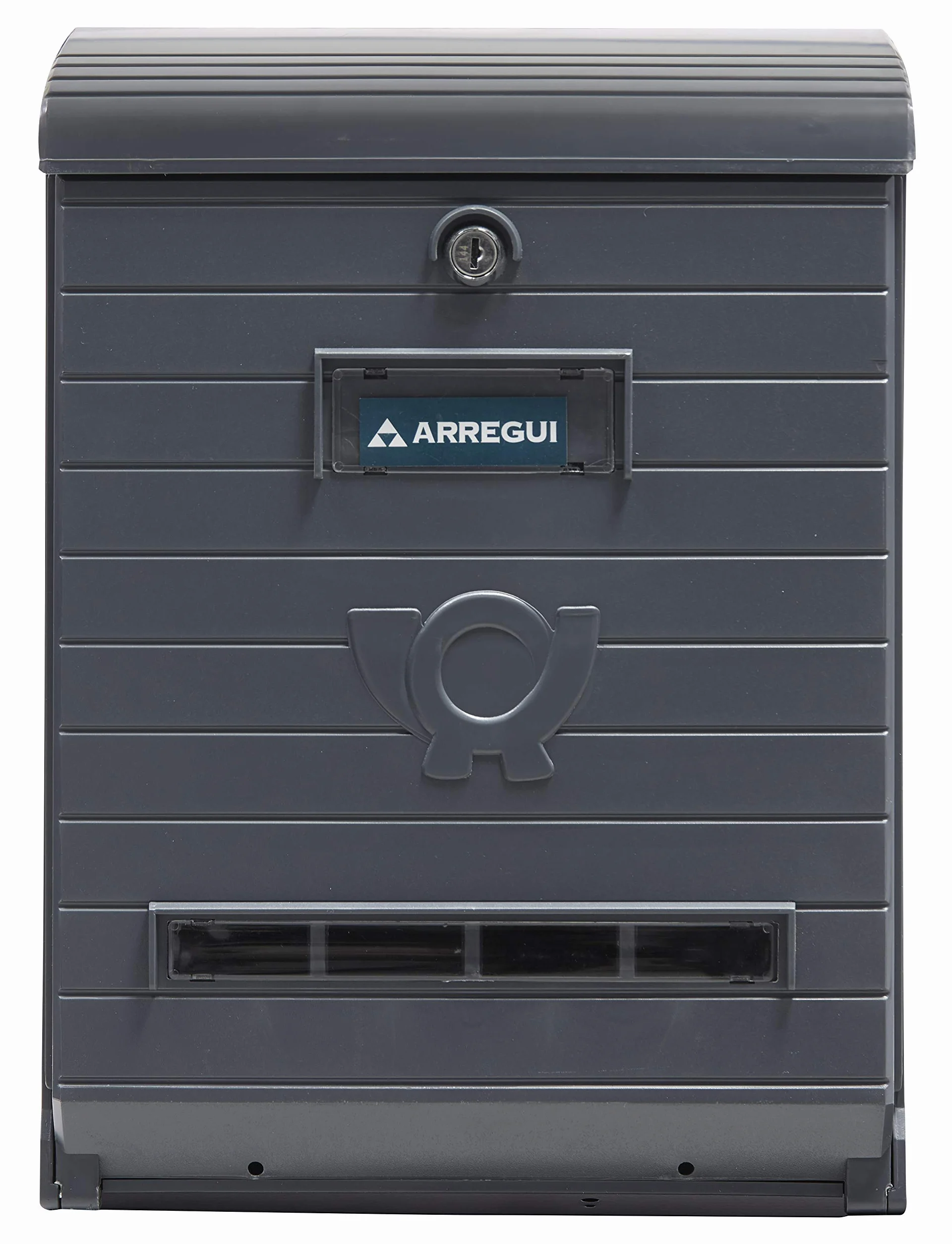 Buzón Exterior de Plástico de Gran Resistencia, Tamaño L (Revistas, Sobres C4), Buzón de Pared de Gran Capacidad, Buzón de Correo Antilluvia, Anticorrosivo, Gris