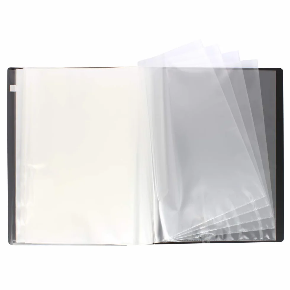 Grafoplas Élite Carpetas con Fundas A4 Negro 20 Fundas Transparentes