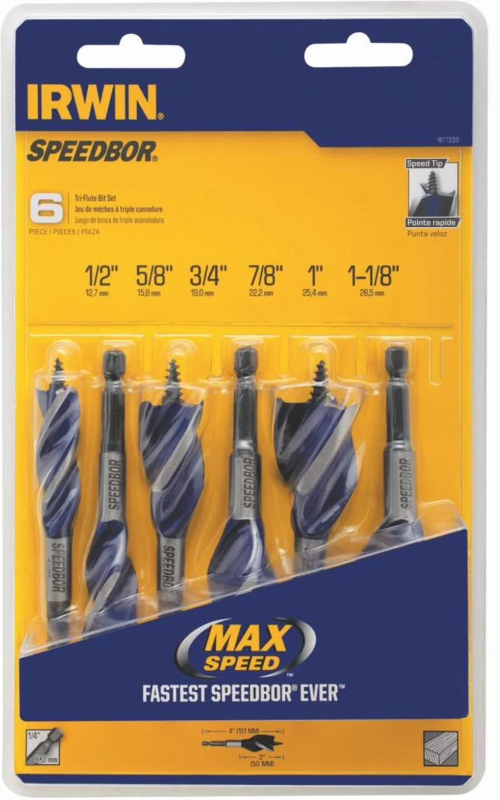 Speedbor 1877239 Irwin Tools Max madera perforación brocas, juego de 6