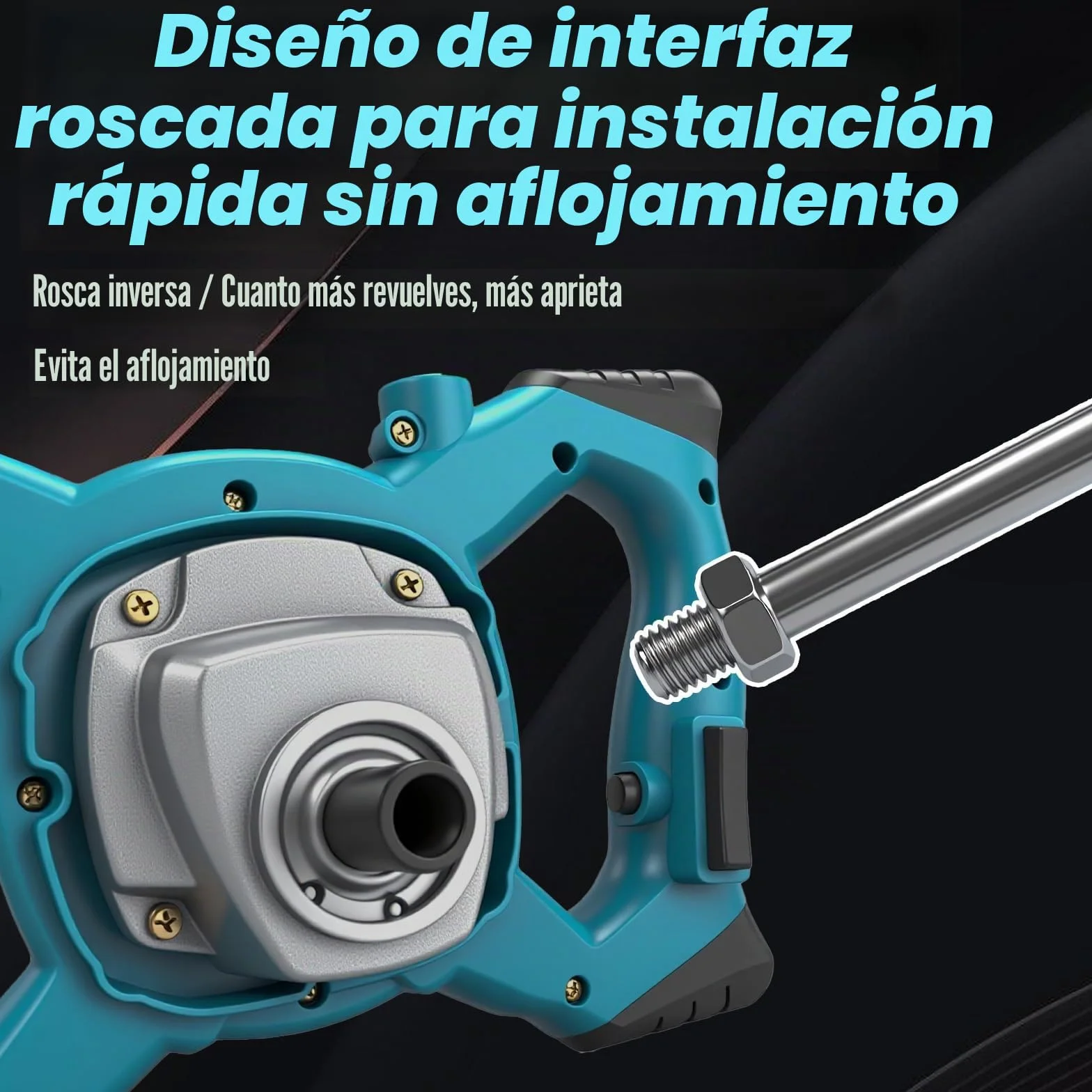 Mezclador de mortero M14 de 2400 W con motor sin escobillas, hormigonera eléctrica, 0–1700 rpm con control de velocidad de 6 niveles, para asfalto, cemento y lodo