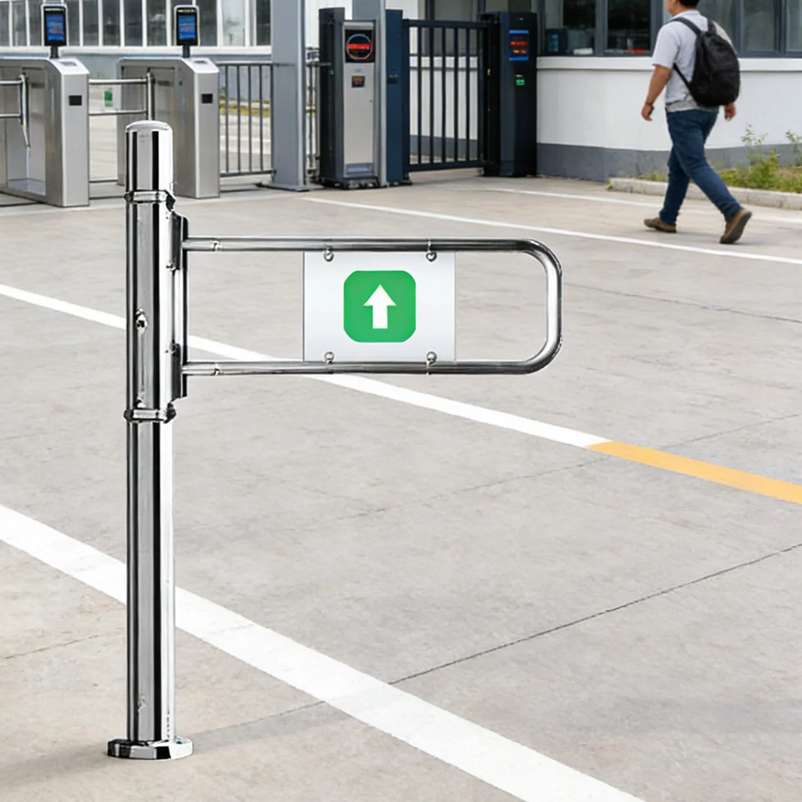 Puerta de seguridad de entrada de acero inoxidable con resorte, puerta de acceso peatonal de 1 vía, puerta batiente de supermercado, barrera de mostrador, 55 cm