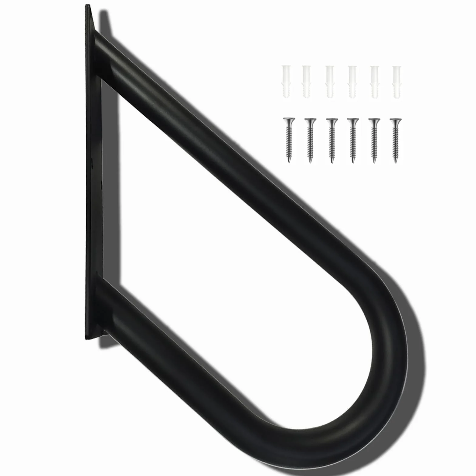 Pasamanos de escalera tipo U, pasamanos para exteriores, instalación montada en la pared, adecuado para 1-2 escalones, baño, proporciona comodidad para la seguridad familiar (longitud 18