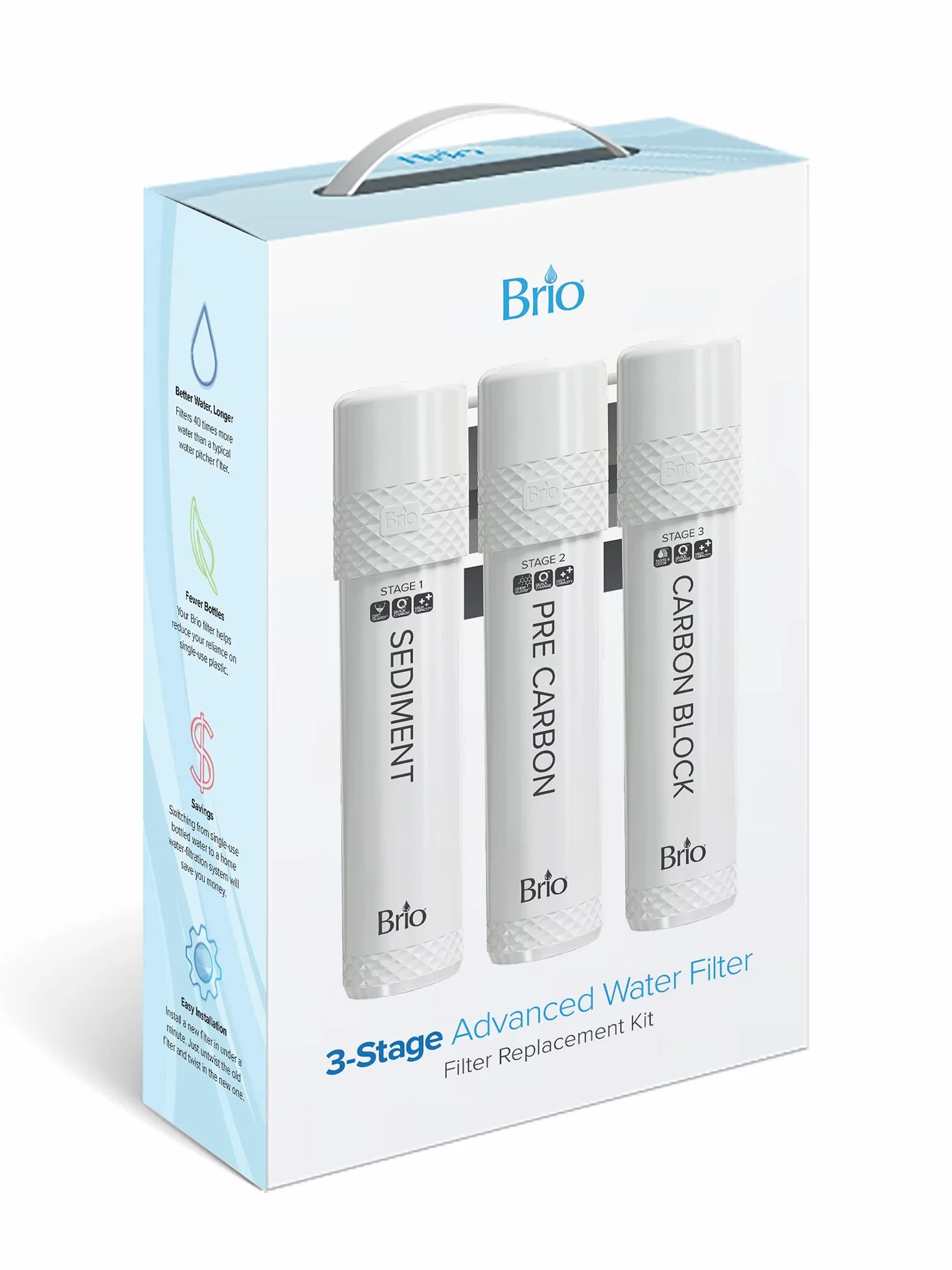 Brio Kit de repuesto de filtro de enfriador de agua de 3 etapas para modelos con UVF3