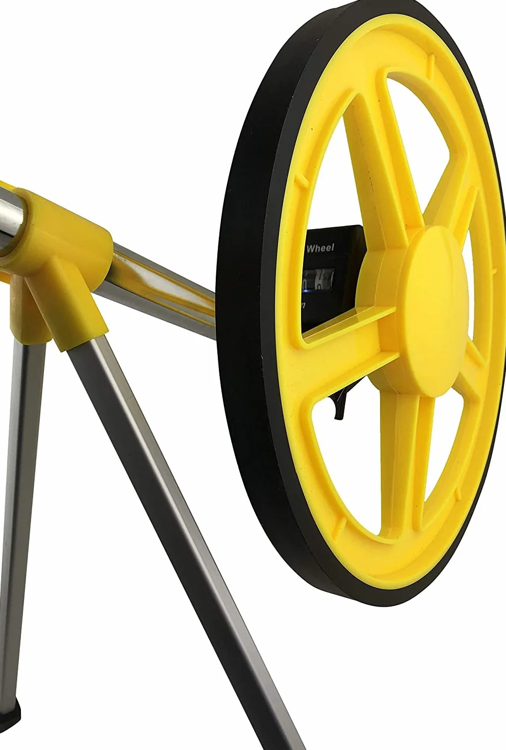 PRODIAMANT Rueda de medición de distancia 0 – 9999 m [plegable e iluminada] – Rueda de medición precisa con contador, soporte y bolsa de transporte, ideal para construcción, medición y deportes