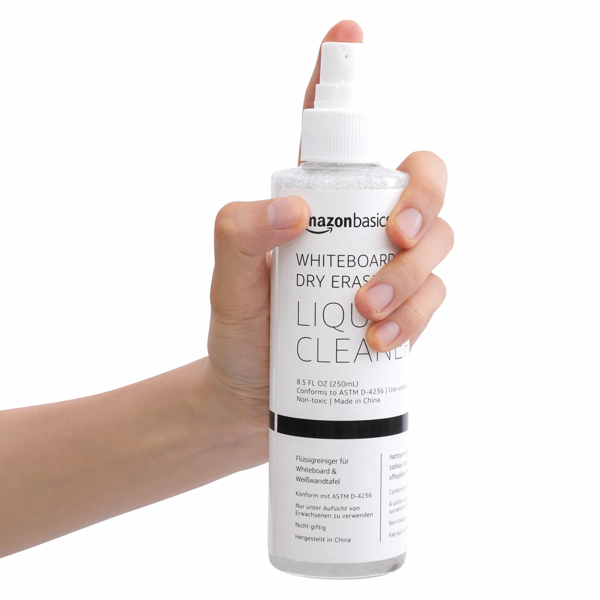 Amazon Basics Limpiador líquido de borrado en seco para pizarras blancas, Sin fragancia, 250 ml