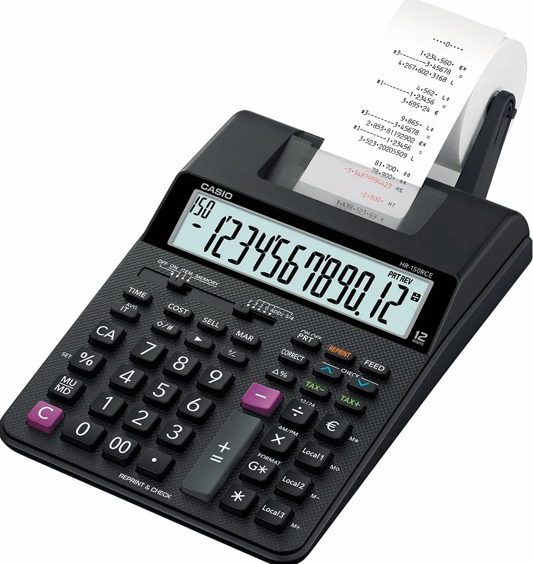 Casio HR-150RCE Calculadora impresora 6,5 x 16,5 x 29,5 cm Negro
