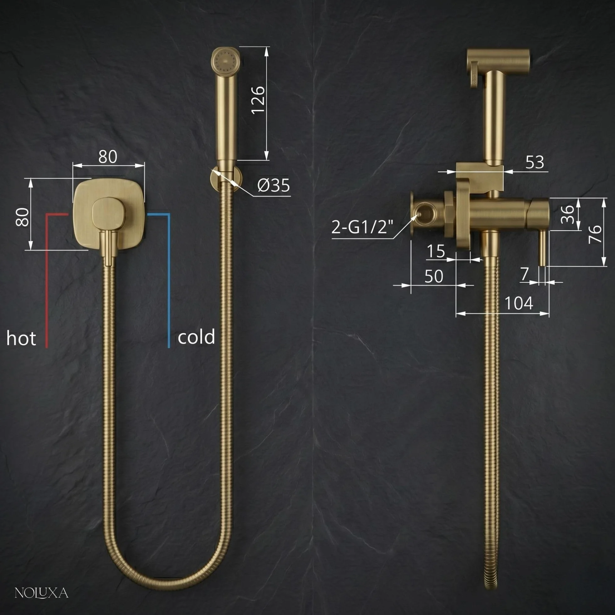 Grifo Bidet Empotrado Serie Firenze Níquel Cepillado IMEX Ducha Higiénica Monomando Fría y Caliente