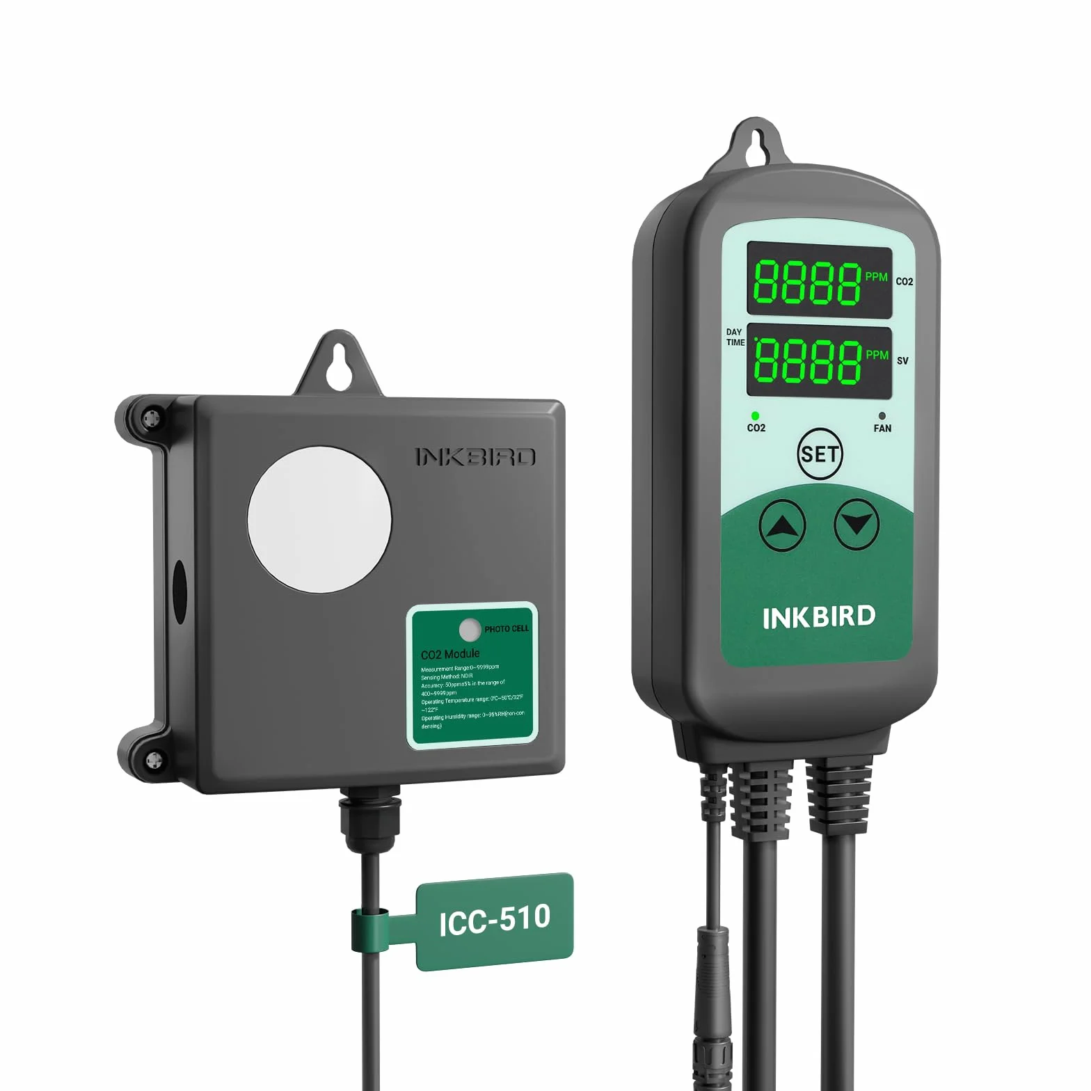 Inkbird ICC-510 Controlador de CO2 Medidor de CO2 para Cultivo Invernadero