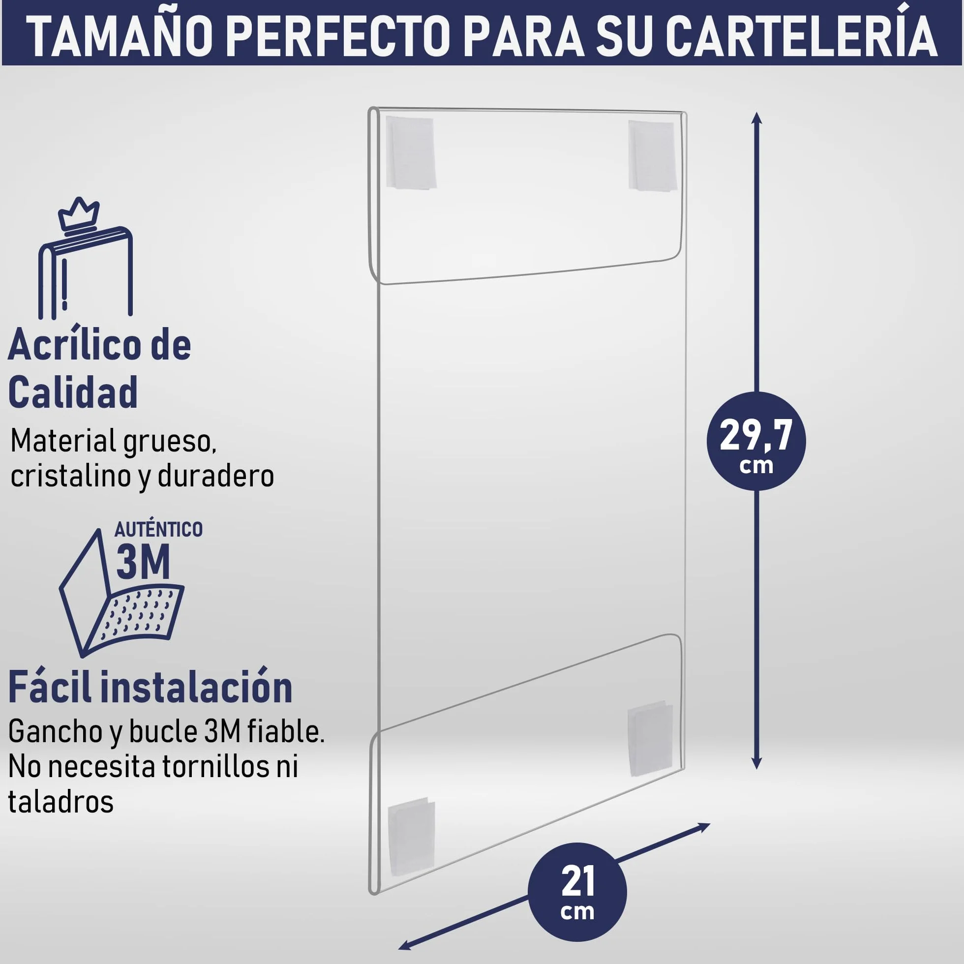 Soporte de letrero acrílico A4, marco de pared transparente, 6 unidades