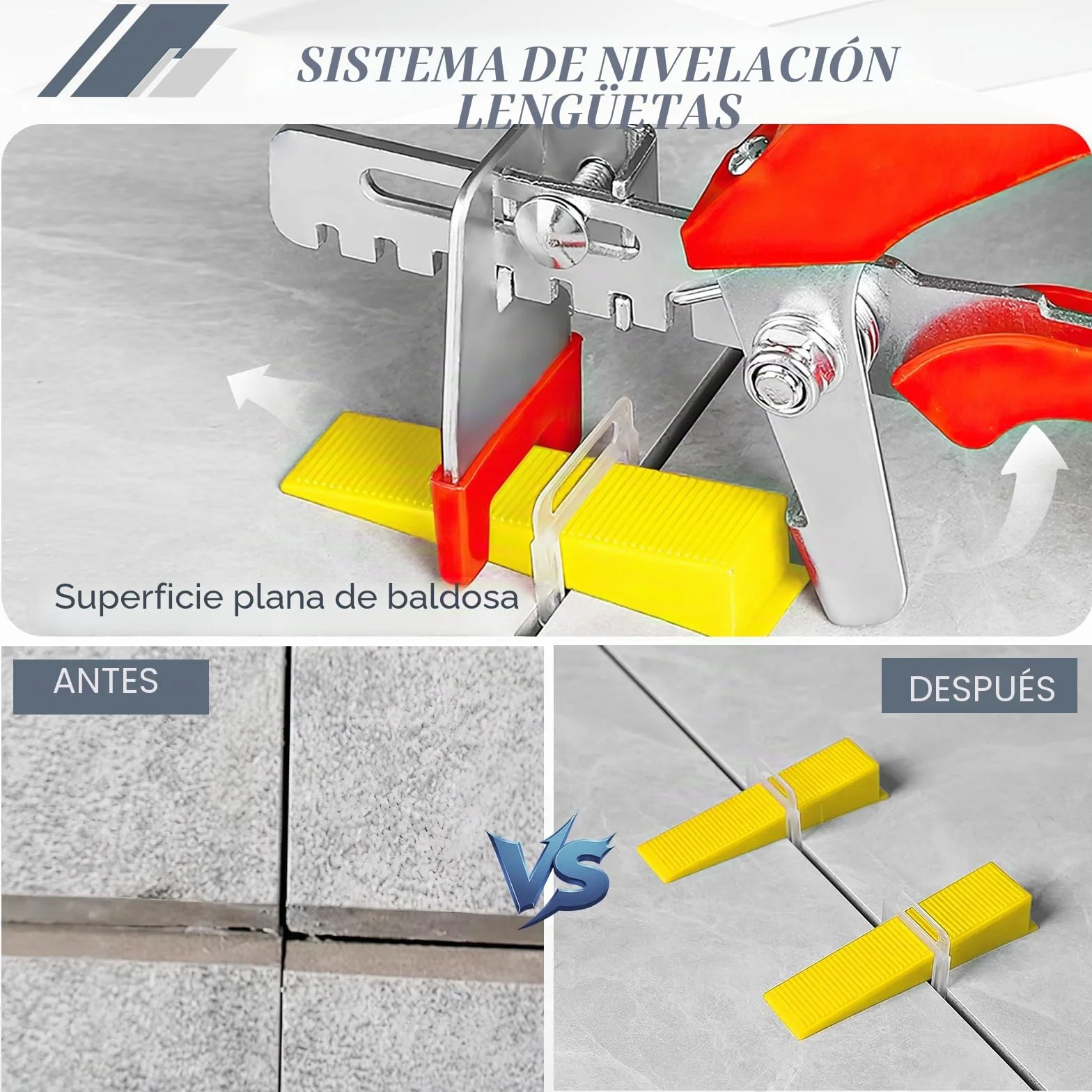1000 lengüetas estándar de 1,5 mm de ancho, sistema de nivelación de azulejos, ayuda para nivelar azulejos, ancho de junta, ayuda para colocación de azulejos, altura 3-12 mm (1000 pestañas, 1,5 mm)