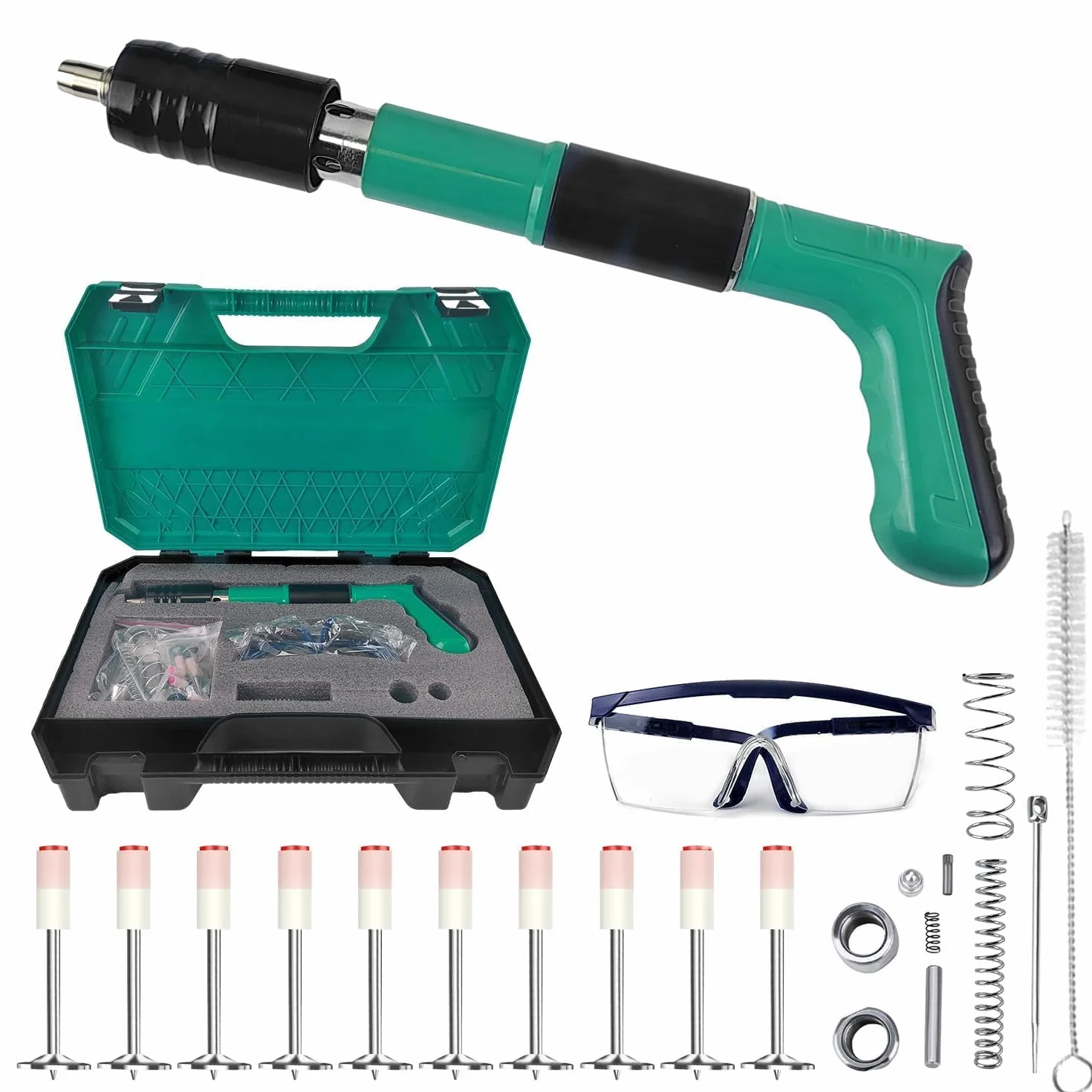 Pistola de Clavos para Hormigon Neumatica, Clavadora Hormigon, Nail Gun, Pistola de Impacto Clavos con 10 Clavos Redondos - para Acero y Concreto - Fácil de Usar