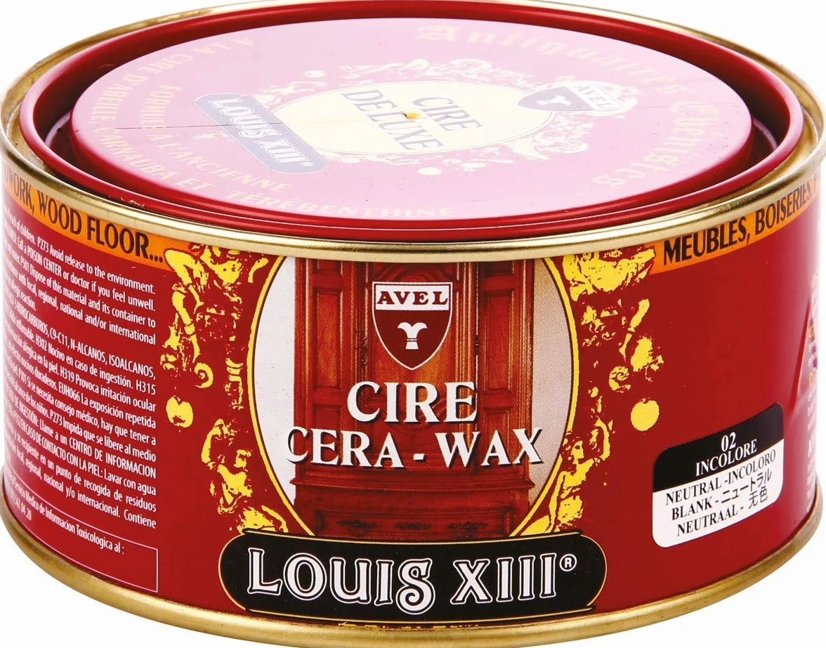 Louis XIII Cera de Lujo para Madera 500 ml – Pasta con Cera de Abeja y Carnauba | Nutre, Protege y Abrillanta | Acabado Satinado Profesional | Roble Medio (33)