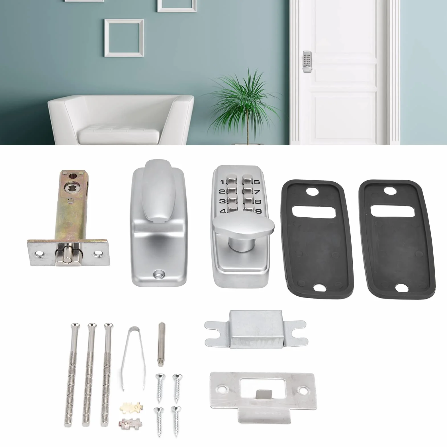 Cerradura de contraseña mecánica Multifuncional Impermeable A prueba de fuego Aleación de zinc Cerradura codificada sin llave inteligente Conjunto Cerradura de puerta combinada para oficina en casa