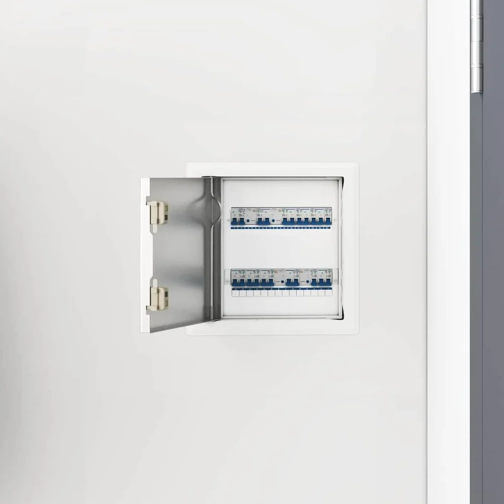Tapa de acceso 2 unidades, color blanco, 23 x 23 x 3 cm, acero con recubrimiento en polvo con ángulo de apertura de 140°, cierre seguro para interior y exterior, inspección de puerta, escotilla
