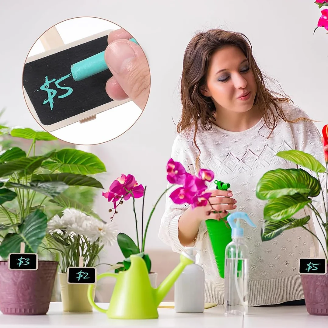 Pinzas de Pizarra Mini Reutilizables con Tiza, Tablero de Etiquetas para Bodas - Pequeñas Pizarras para Escribir