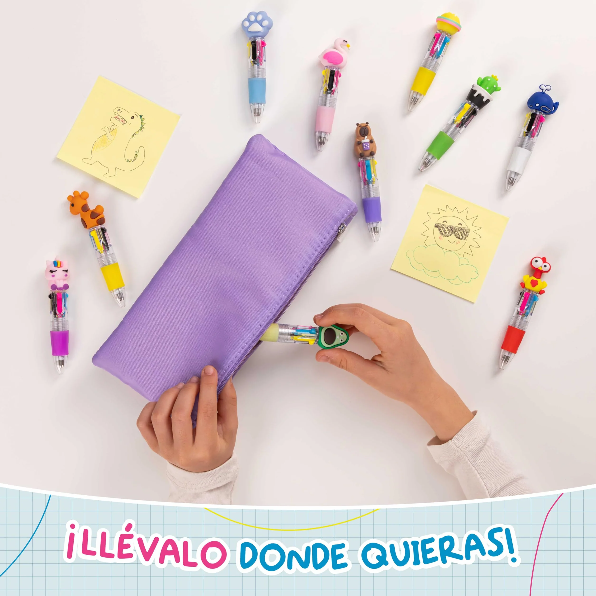 BONNYCO Boligrafo Multicolor 4 Colores con Figuras Divertidas, Pack 30 Regalos Cumpleaños Niños Colegio
