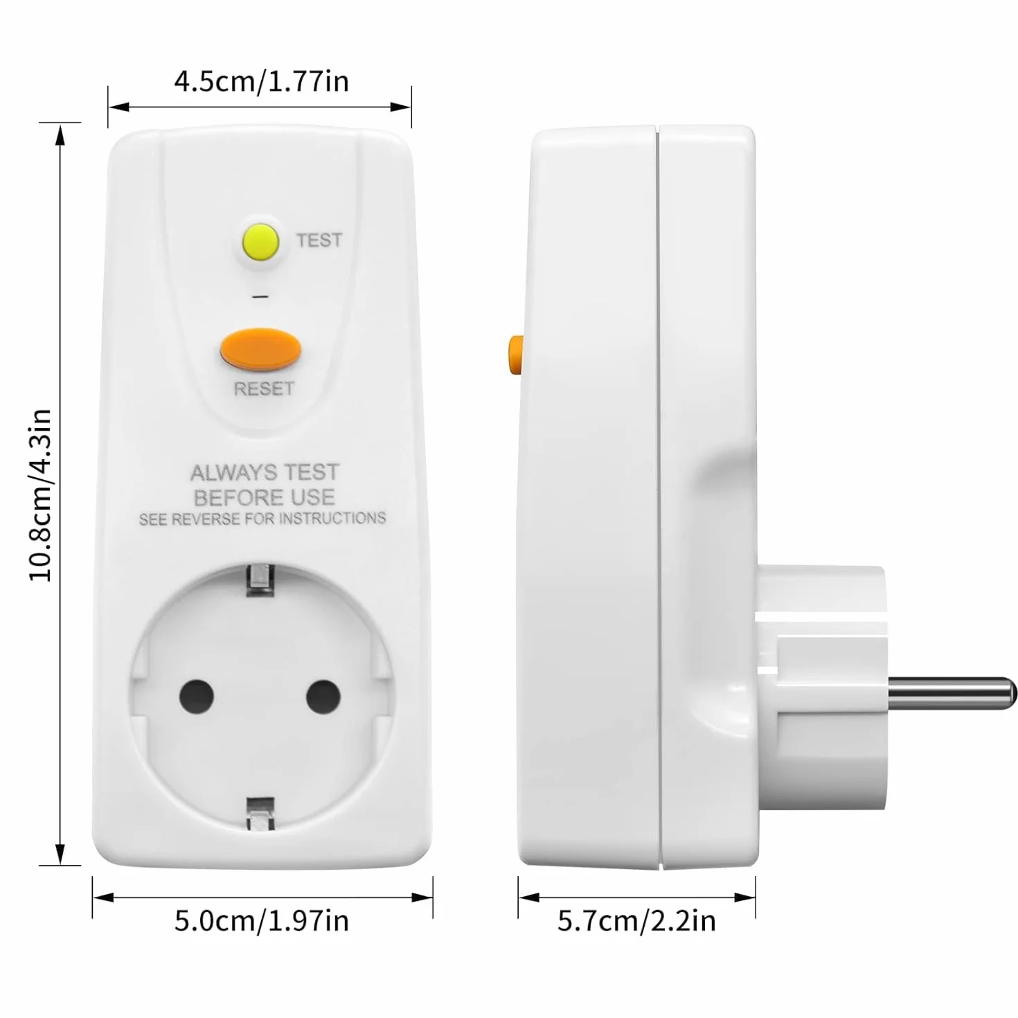 Interruptor de corriente Fi, enchufe de protección personal, antifugas y choque eléctrico,