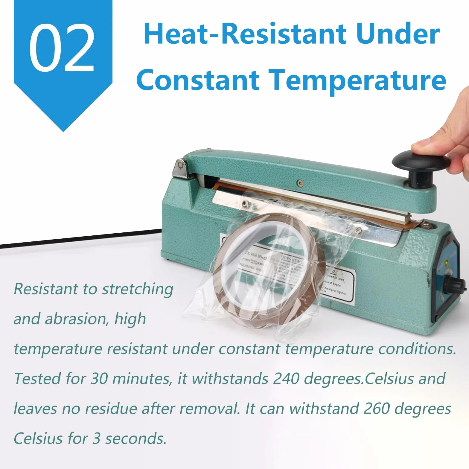 MUZIT Cinta de teflón, cinta PTFE resistente al calor autoadhesiva tela adecuada for reparación componentes, espesor 0,13 mm(Width：200mm)