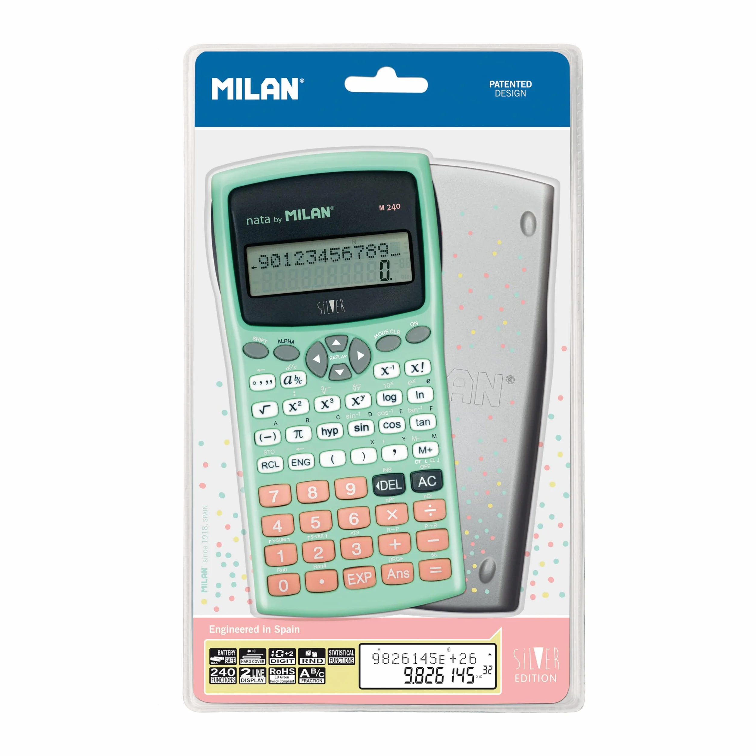 Blíster calculadora científica M240 Silver