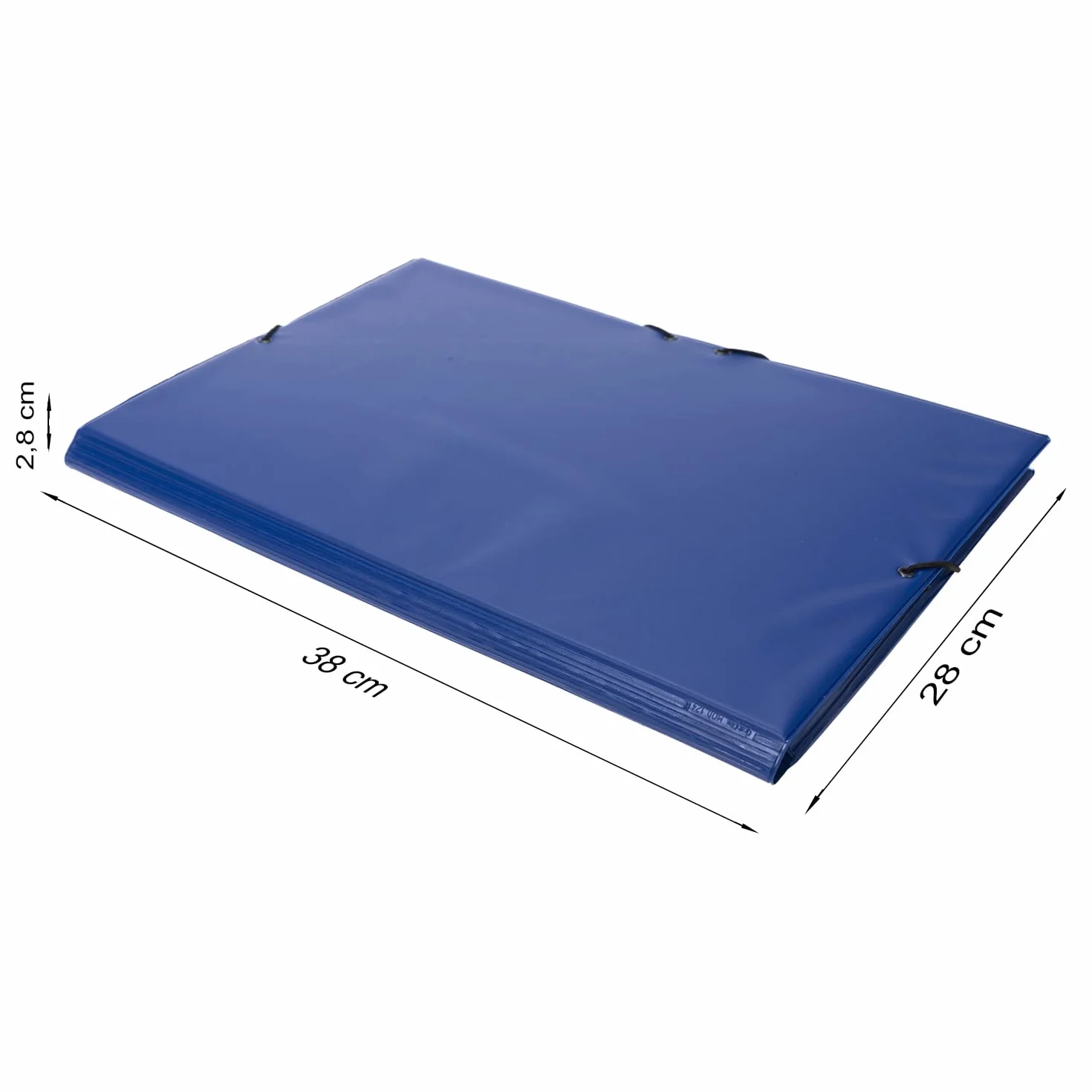 Carpeta PVC Azul Folio Prolongado Tres Solapas Cierre de Gomas 38x28cm