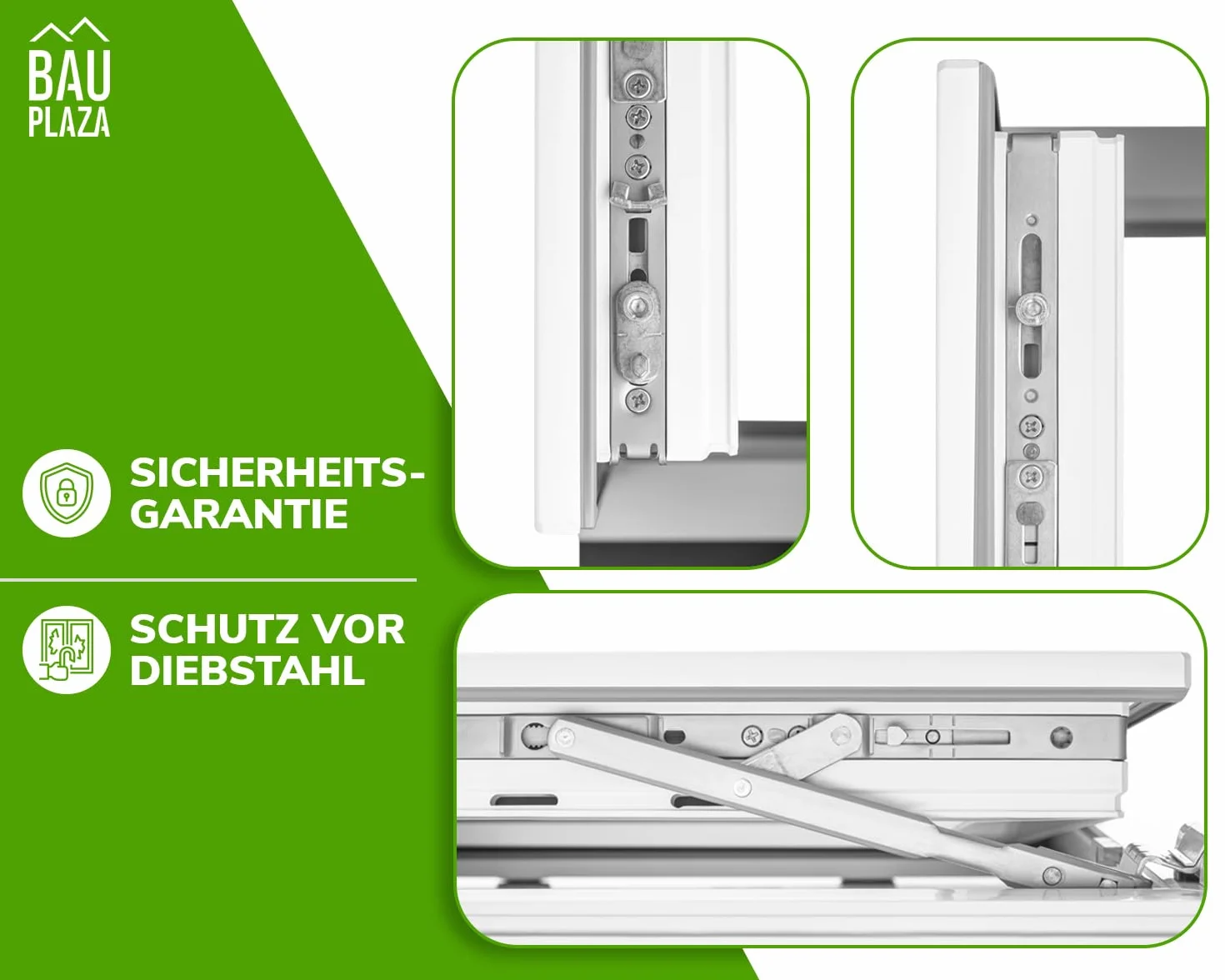 Kunststofffenster BxH 50 x 80 cm Weiß - Dreh-Kipp Kellerfenster DIN Links - 2-fach Verglasung 32 mm - Wärmeschutz & Schallschutz - PVC Fenster für Haus, Keller, Garage