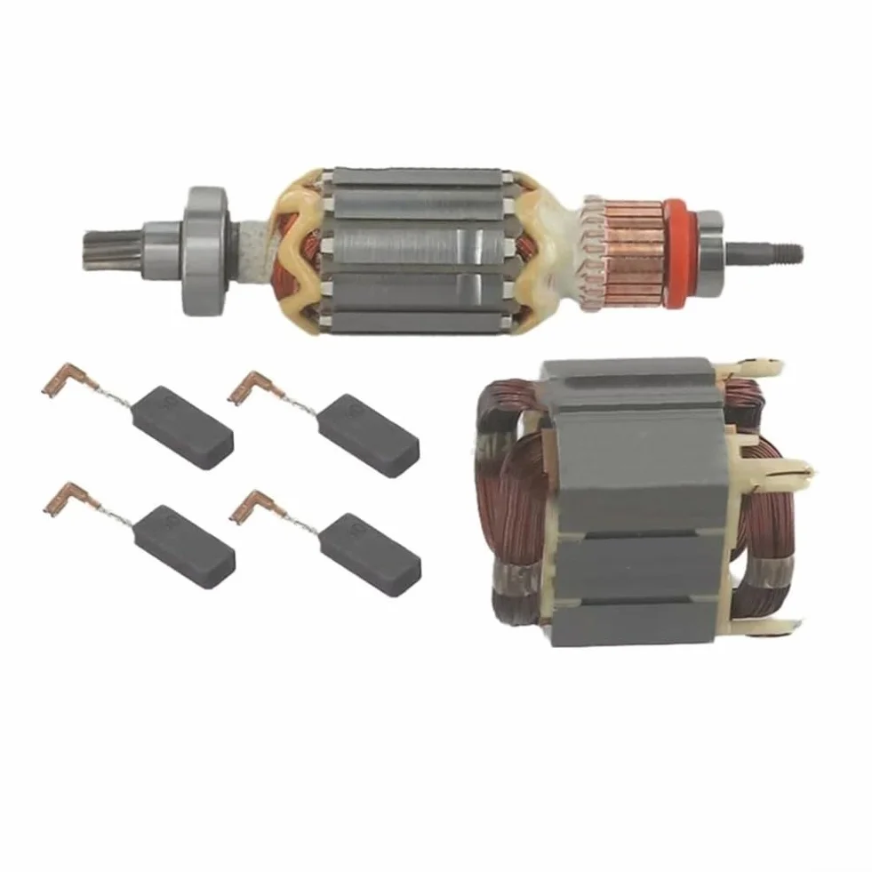 Eawfgtuw Juego de estator de rotor y cepillo de carbón compatible con HR4001C HR4010C HR4011C HR4003C HR4013C, piezas de repuesto para herramientas eléctricas 513633-7 625758-6 CB350 194160-9 (SKU)