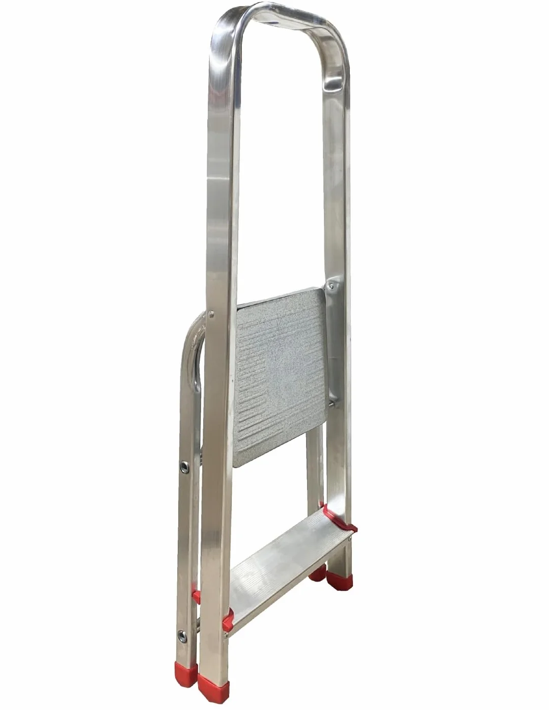Escalera Plegable 2 peldaños Aluminio, Escalera de Tijera Resistente y Ligera, Antideslizante, Uso domestico, soporta hasta 150 kg.