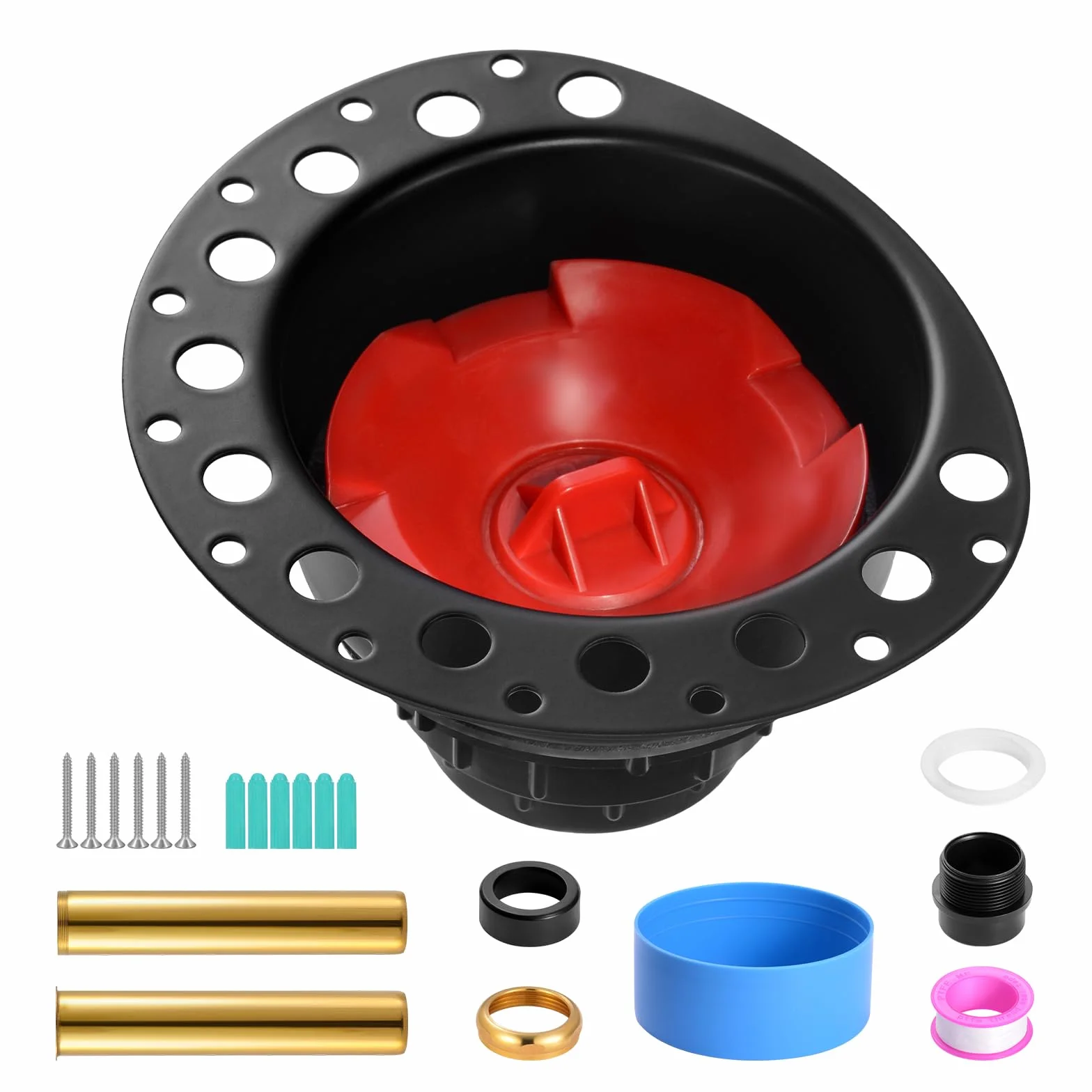 VEVOR Kit de Desagüe para Bañera Independiente de ABS, 2 Tubos de Cola de Latón, con Adaptador ABS de Cola, Compatible con Bañeras Independientes, Montadas en el Piso y las de Isla, 178 x 158 x 102 mm