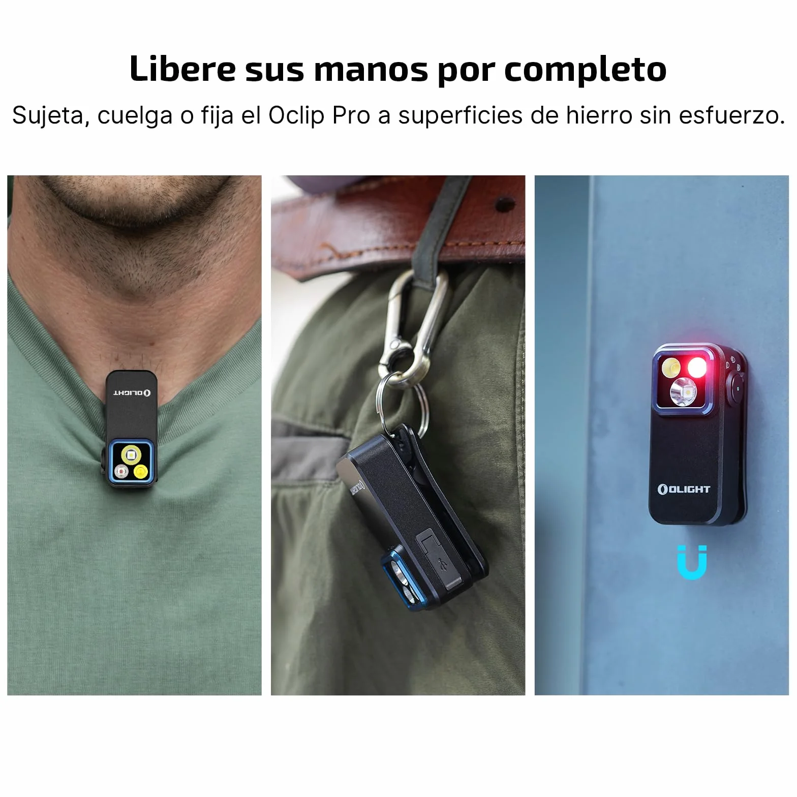 OLIGHT Oclip Pro Linterna EDC Recargable de Clip de Bolsillo 500LM Compacta Conveniente Carga USB C Magnética Portátil para Trabajo Nocturno Herramienta (Negro)