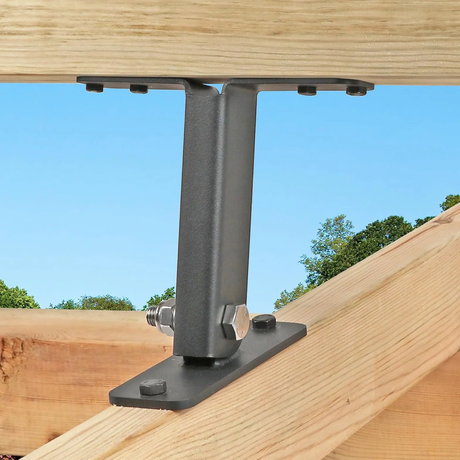 Soportes de pérgola para exteriores en acero inoxidable, resistentes para porches, patios de 6 pulgadas de grosor de pared ajustable
