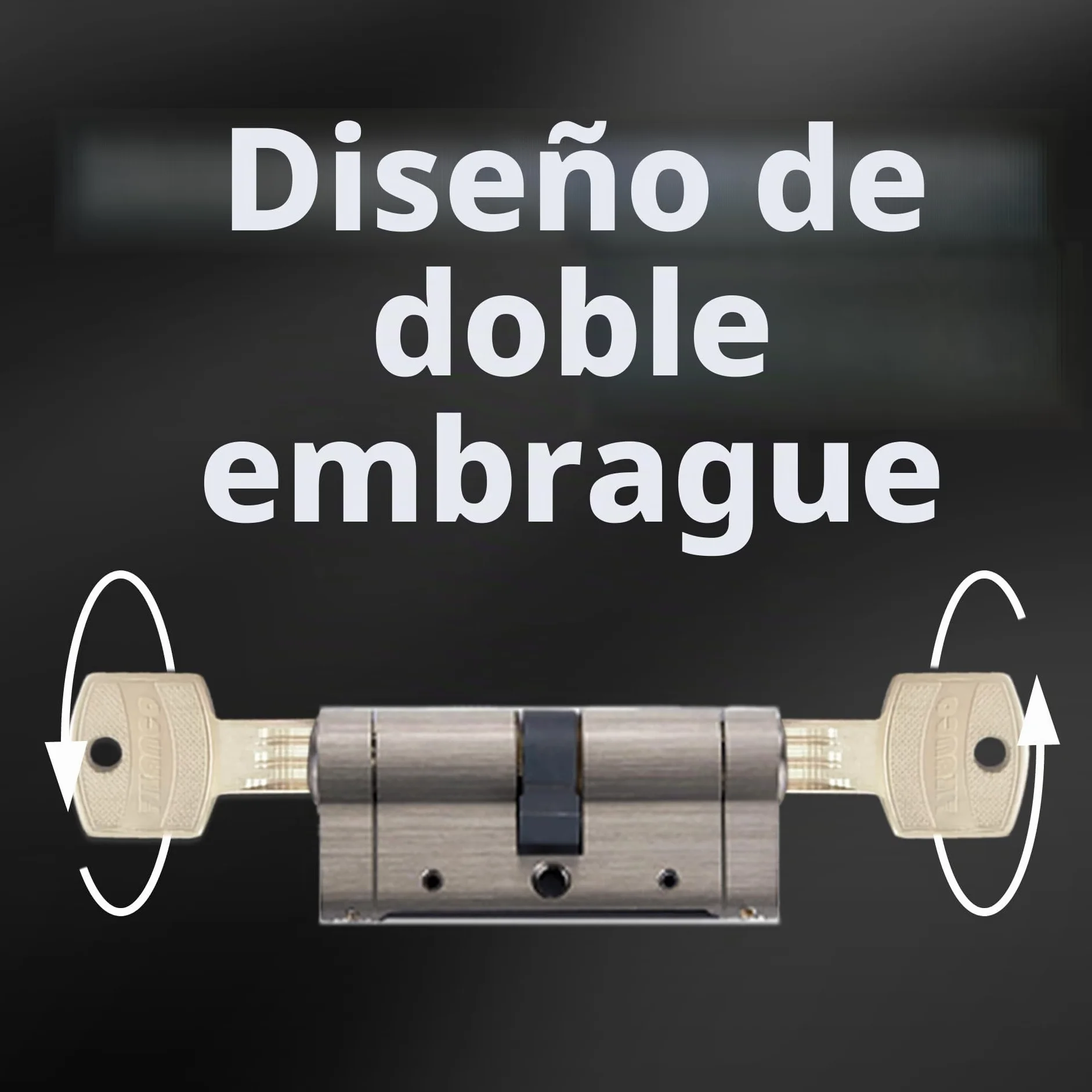 Cerradura de cilindro 30 30 mm, Anti-Ruptura Cerradura de cilindro de embutir de doble apertura, 5 llaves principales y tarjeta de código