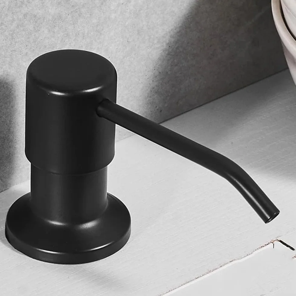 Dispensador de jabón negro de 500 ml para fregadero de cocina