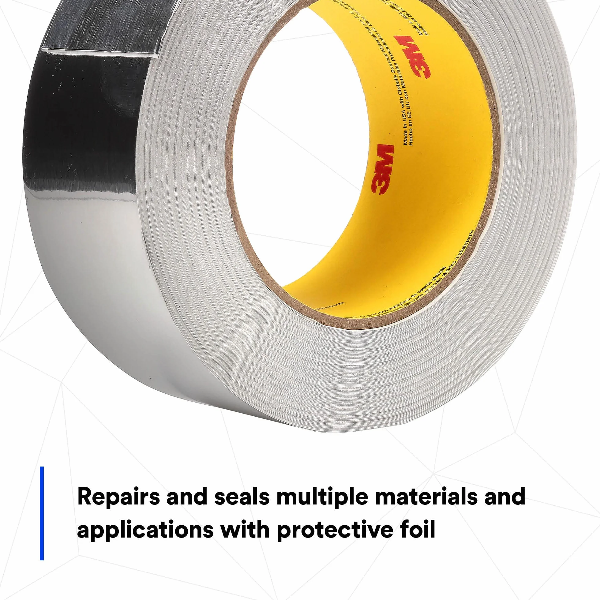 3M 3380 - Cinta de aluminio forrada (varios tamaños), color plateado, 48 mm x 45 m, 1