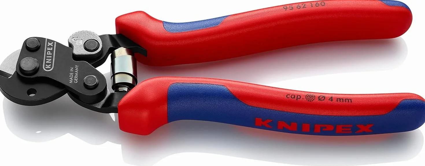 KNIPEX Cortacables para cable trenzado también para cables trenzados de alta resistencia con mangos multicomponente 160 mm, 95 62 160