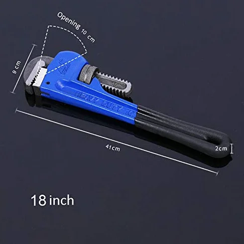 Llave de tubo SENRISE - Llave de fontanería de 18 pulgadas, resistente, ajustable, para reparación y fontanería (sujeción máxima: 100 mm)