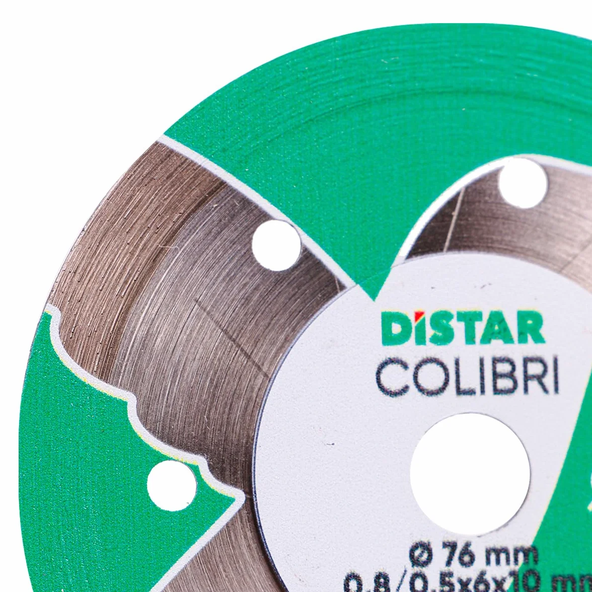 DiSTAR Disco de corte de diamante Colibri, diámetro de 76 mm x 10 mm, ultrafino de 0,8 mm para gres porcelánico y cerámica, disco de corte profesional para amoladora angular inalámbrica y pequeña