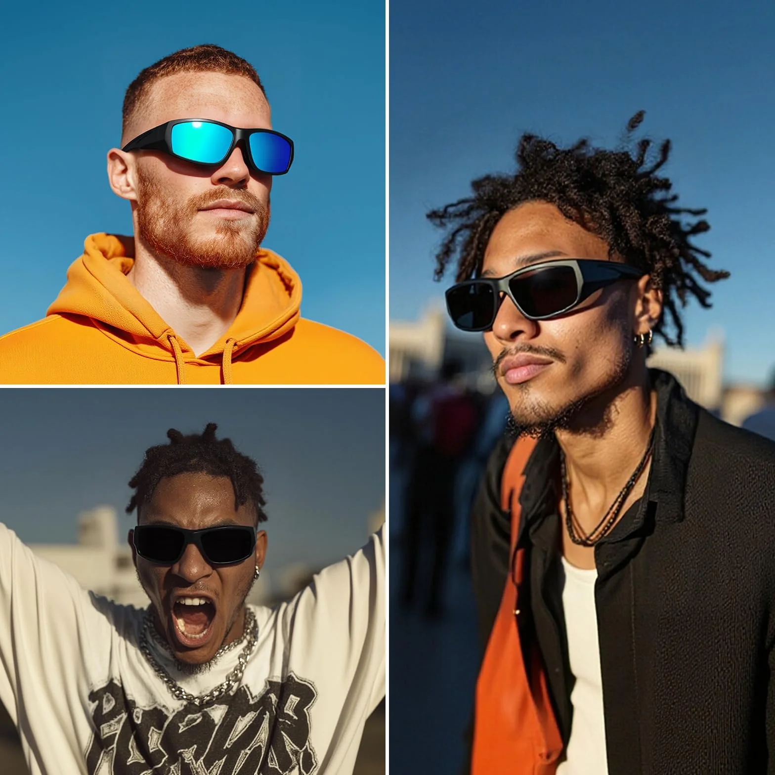 WISTON Gafas de sol envolventes XL Z87 para cabezas grandes, hombres y mujeres, TR90 superoscuras, ultraligeras, UV400, protección de seguridad W8707