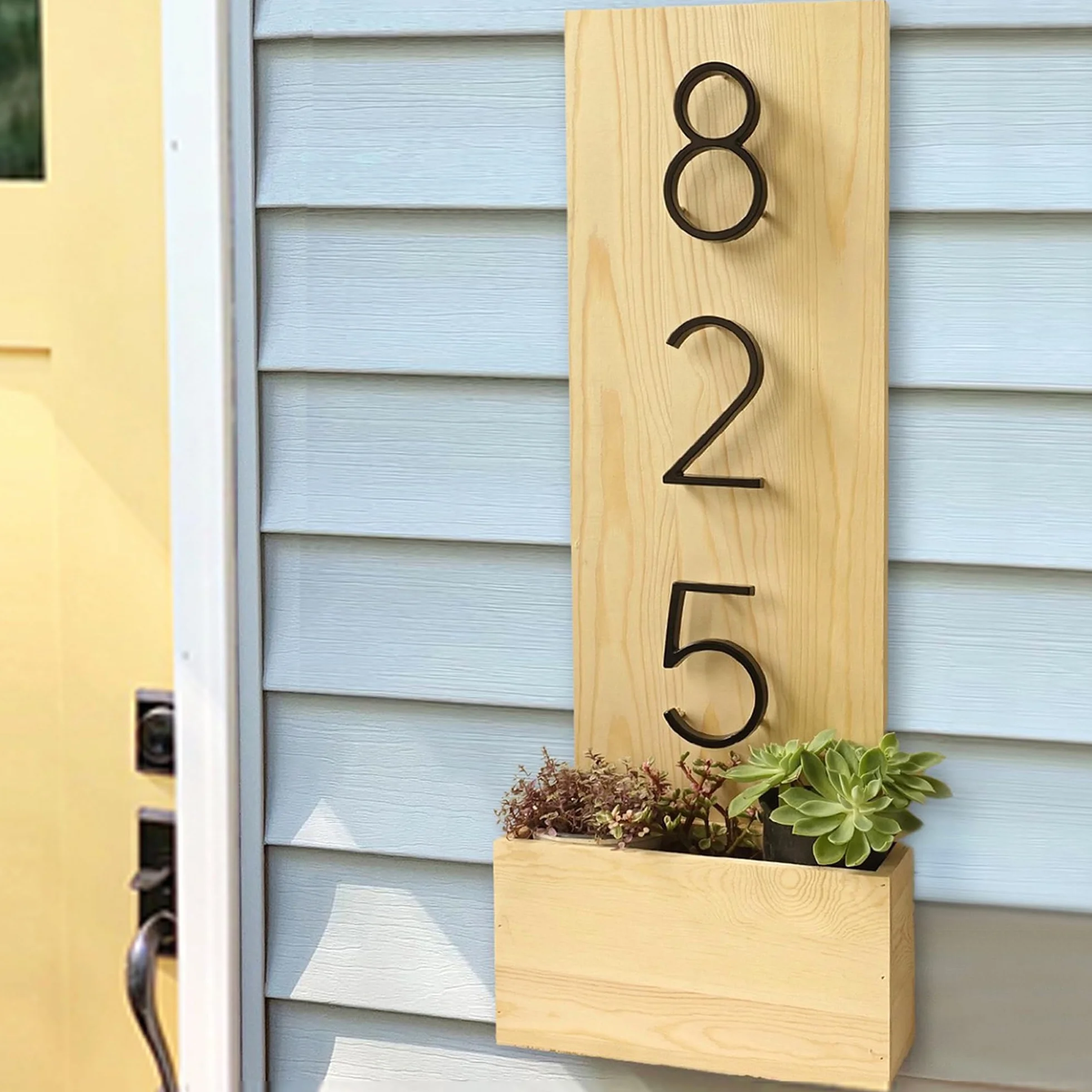 HASWARE Número De Casa Flotante: 5 Pulgadas (12cm) Números De Puertas Modernos - SeñAlizacióN Para La Oficina De Correos De La Calle (0, Negro)