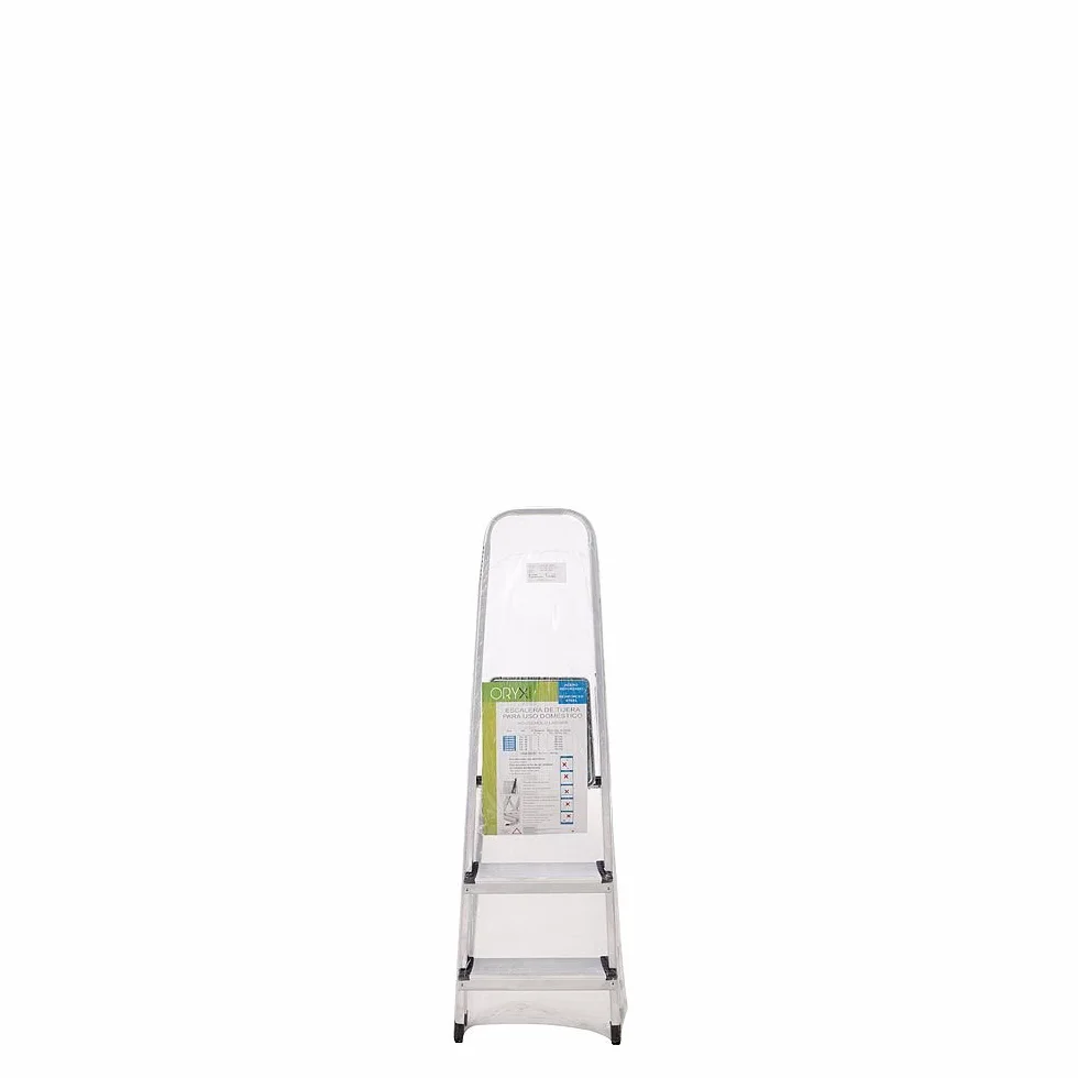 Oryx Escalera Aluminio 3 Peldaños Plegable, Uso doméstico, Antideslizante, Ligera y Resistente
