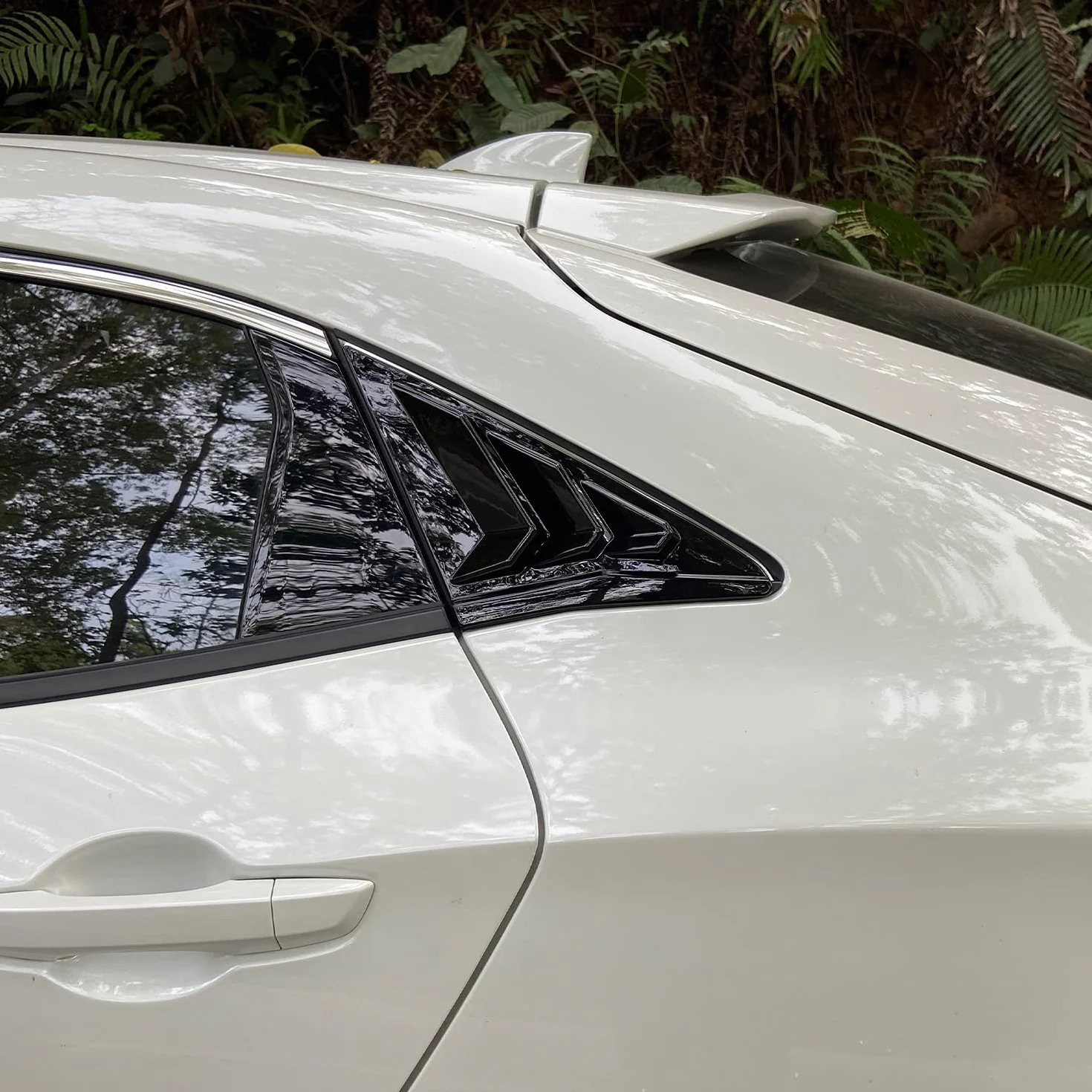 Archaic Persianas de ventana para Honda Civic Type R Hatchback FK7 FK8 2016-2021, cubierta de persiana para Civic de 10ª generación (Negro Brillante)