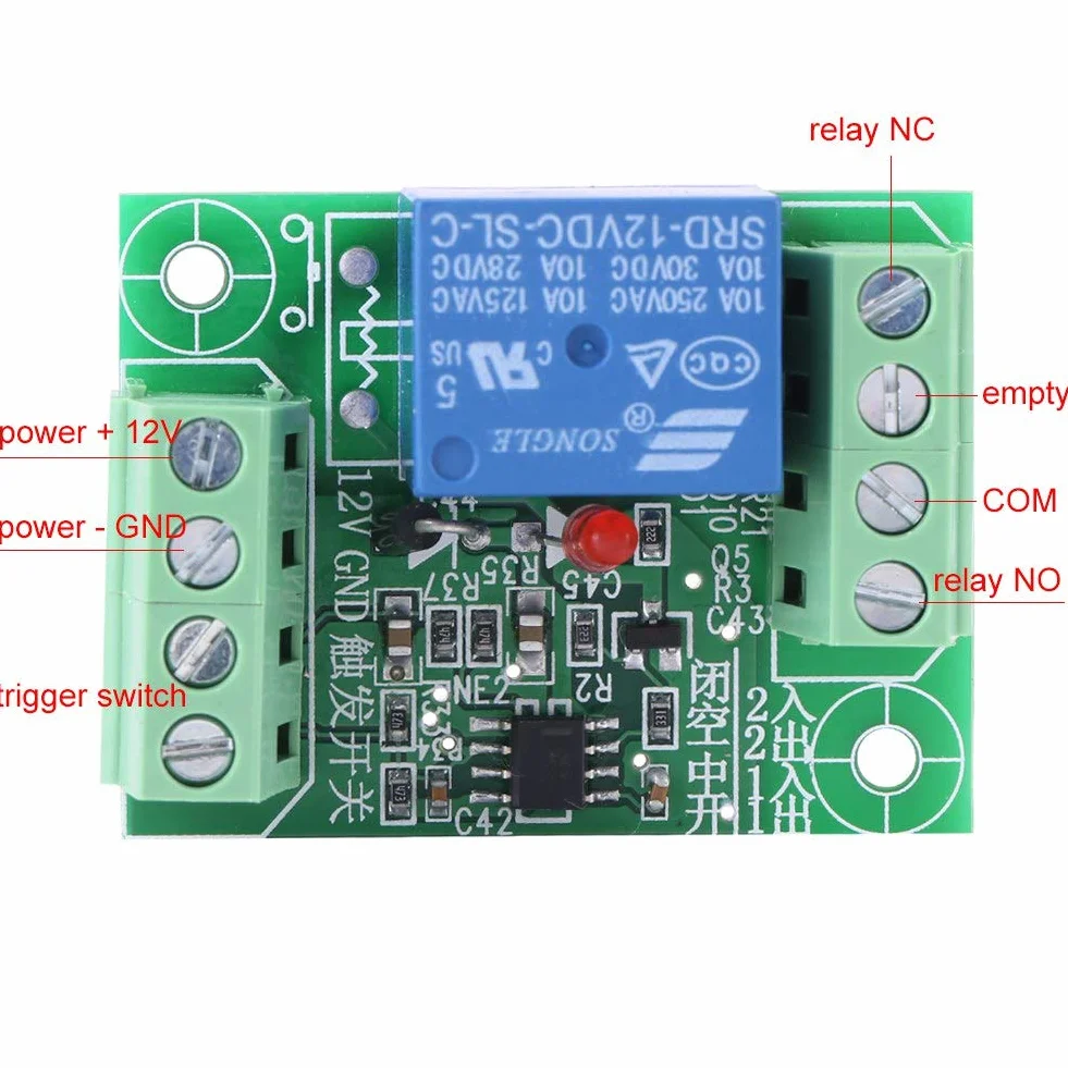 Akozon Módulo de control de relé interruptor biestable de circuito Relé biestable 12V biestable de un solo canal de CC de 12V