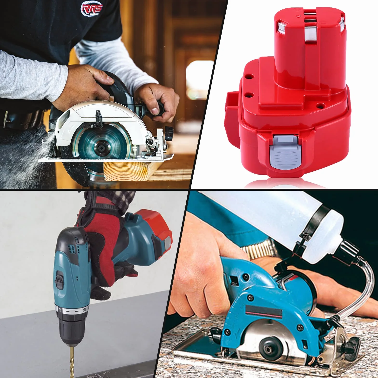 2 Piezas de Repuesto para Makita Batería 12V 3.6Ah NI-MH Repuesto para Makita PA12 1220 1222 1233 1234 1235 1235F Batería de Herramientas
