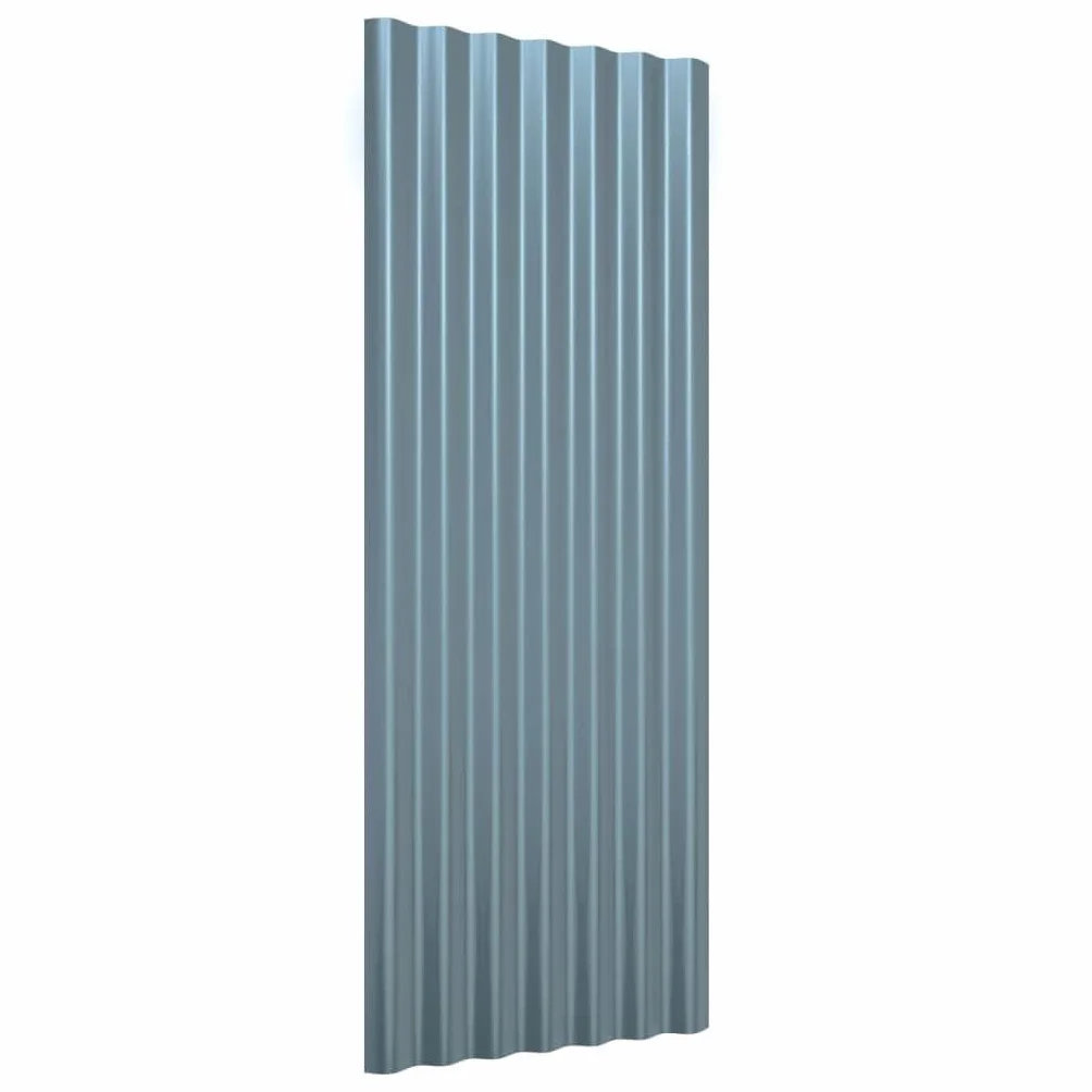 12 paneles de techo de acero galvanizado gris, 100 x 36 cm, chapa ondulada para cobertizos de jardín, revestimiento de pared