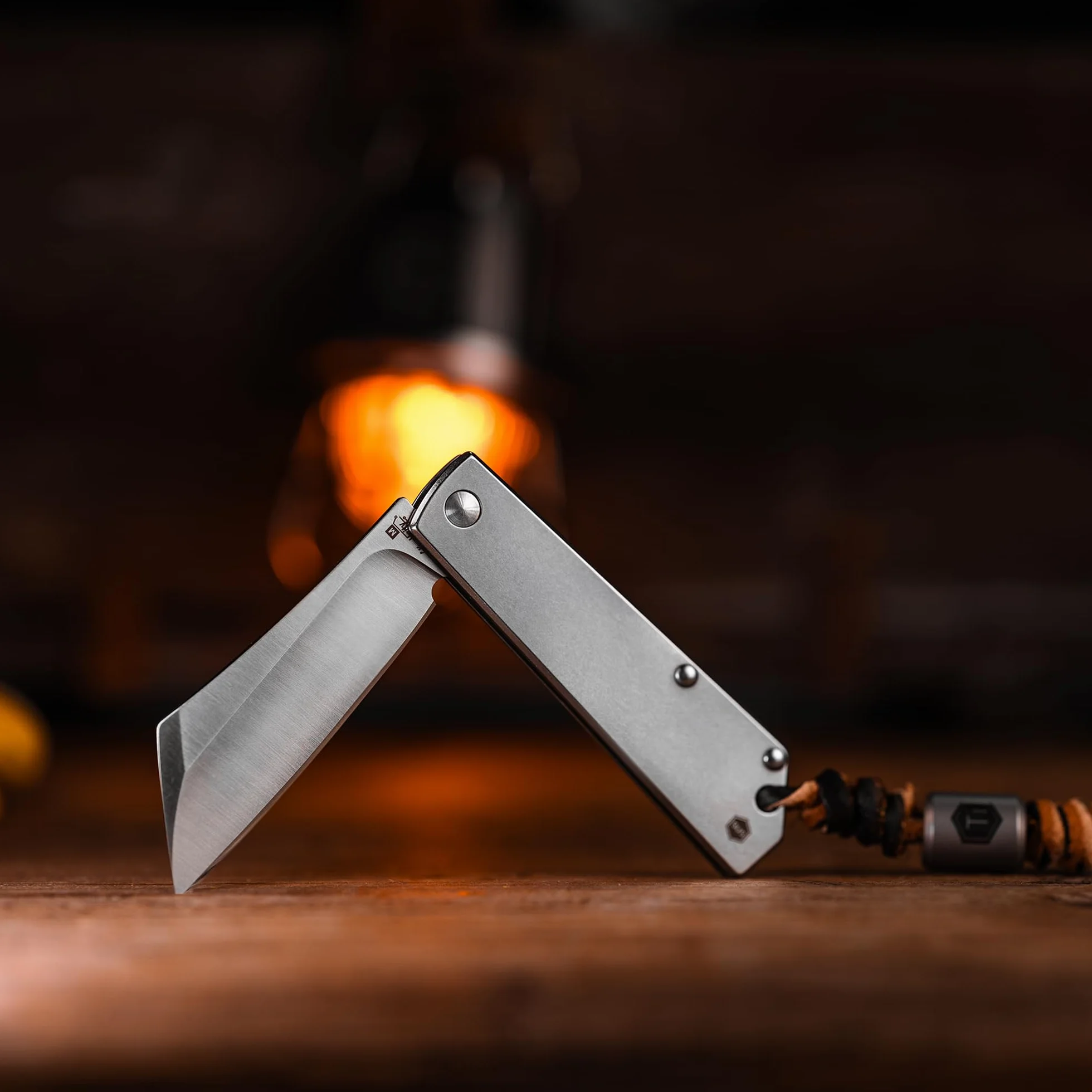 KeyUnity KK03M Cuchillo plegable pequeño Cuchillo de hoja fija, Cuchillo de bolsillo EDC de acero inoxidable para hombres y mujeres